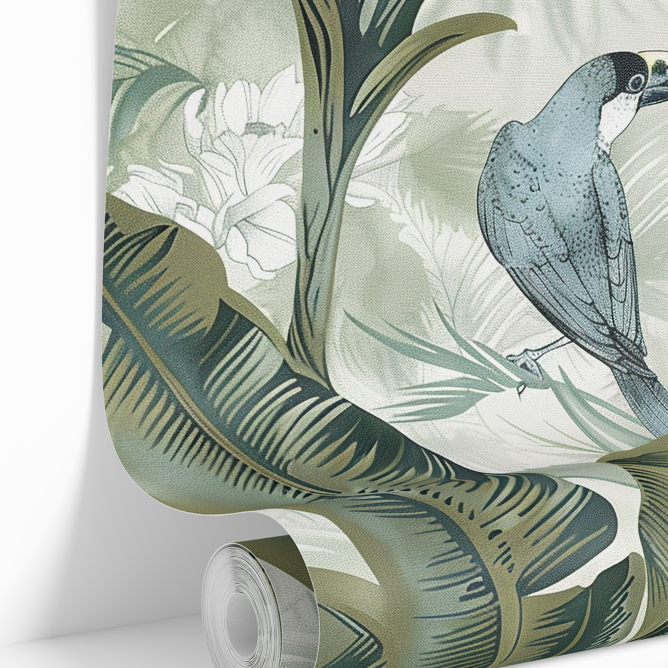 Palm Paradise | Muted Jungle Removable Wallpaper for Kitchen, Bedroom, Doors, Walls, DIY Home Decor 1920 - James And Colors