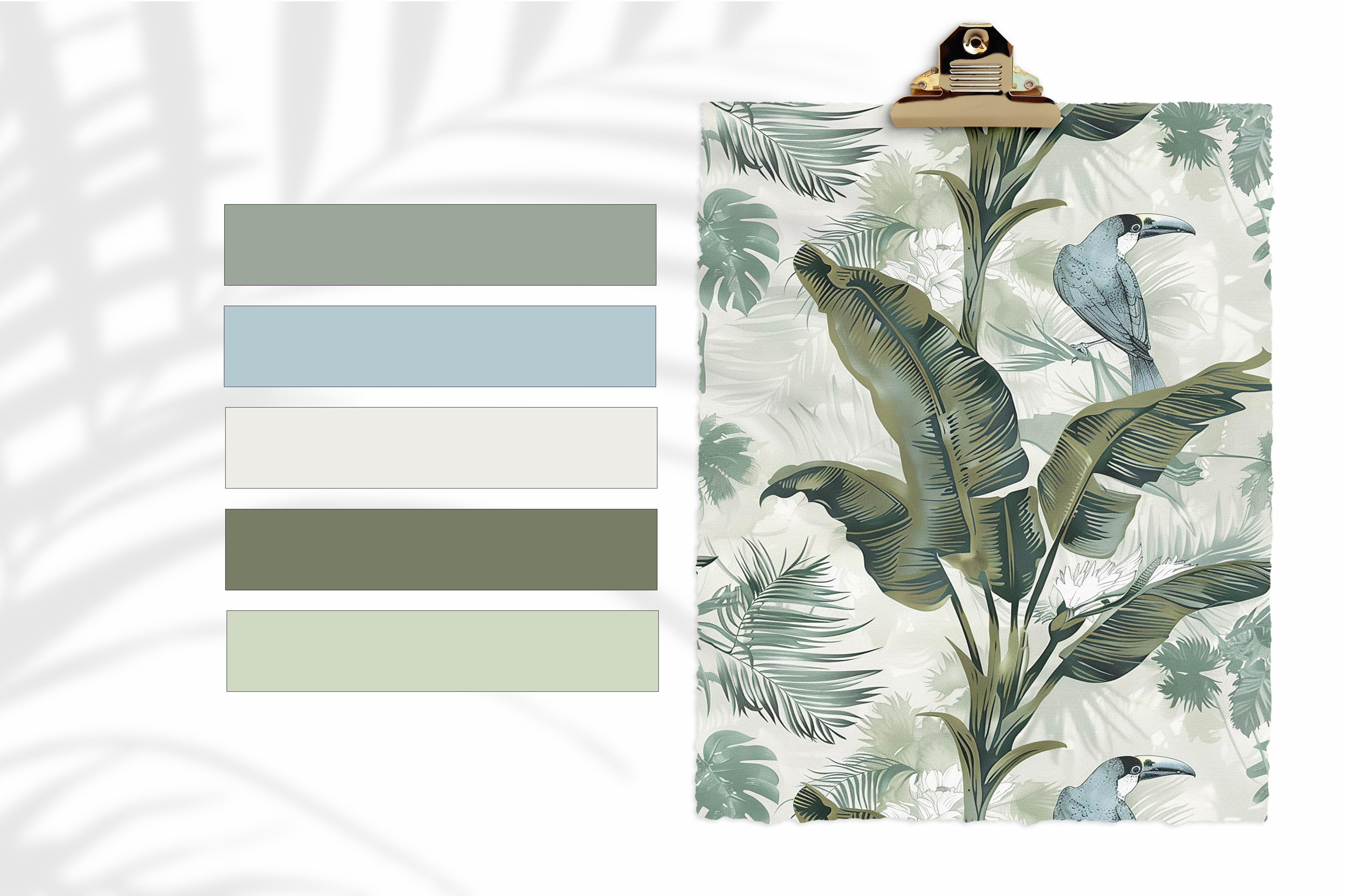 Palm Paradise | Muted Jungle Removable Wallpaper for Kitchen, Bedroom, Doors, Walls, DIY Home Decor 1920 - James And Colors