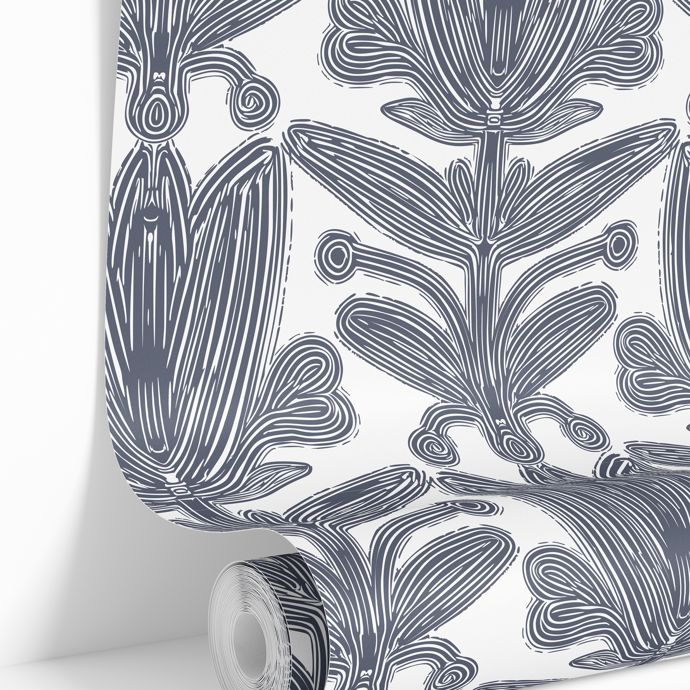 Grand Garden | Blue Botanical Removable Wallpaper for Bedroom, Bathrooms, Doors, Walls, DIY Home Decor 1954 - James And Colors