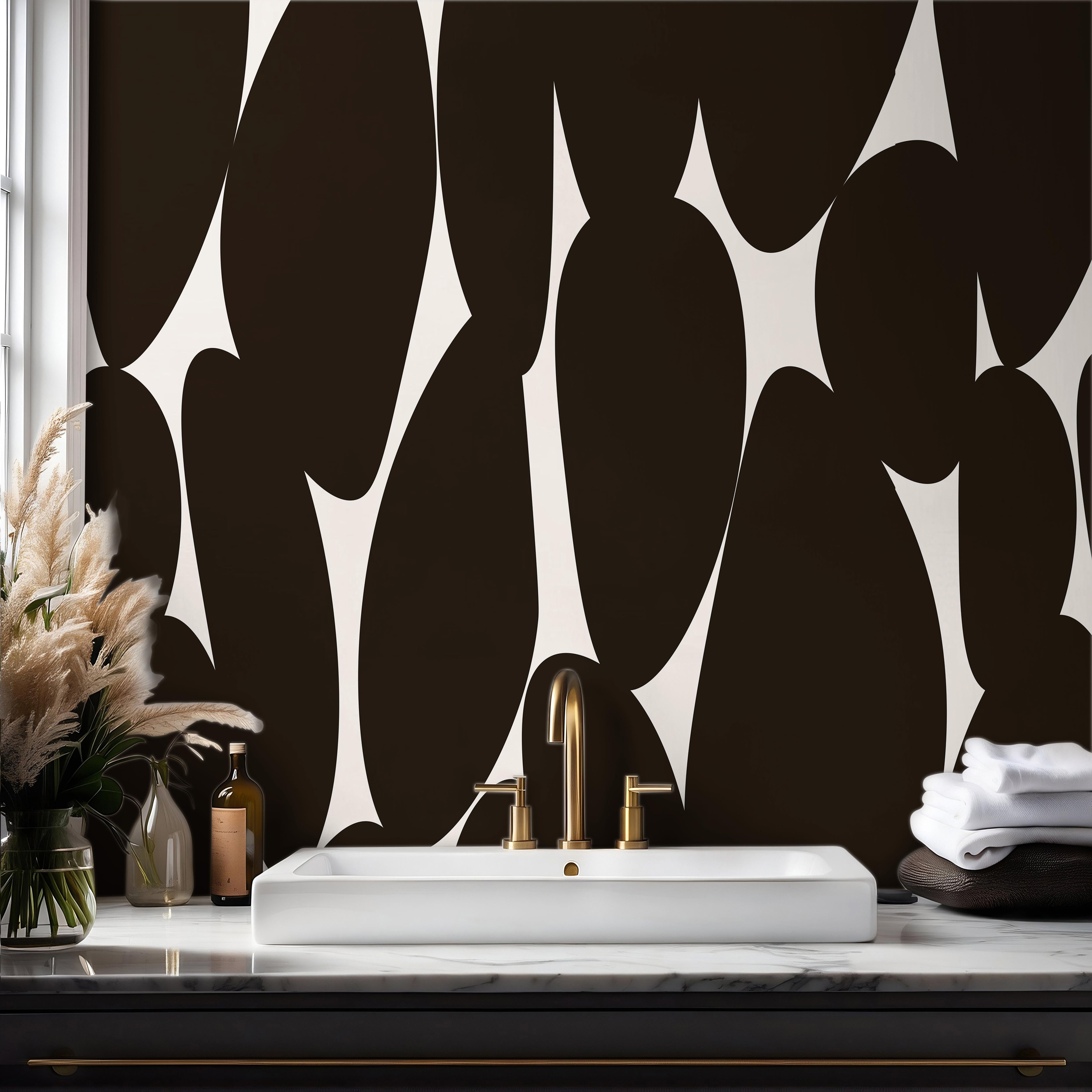 Obsidian Orbit | Neutral Abstract Removable Wallpaper for Bathroom, Bedroom, Walls, DIY Home Decor 1957 - James And Colors