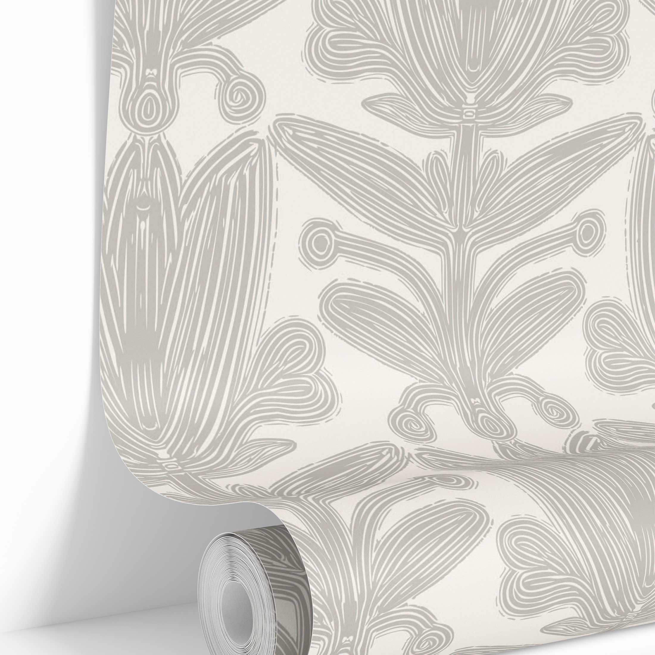 Serene Stems | Neutral Botanical Removable Wallpaper for Office, Bedroom, Doors, Walls, DIY Home Decor 1959 - James And Colors