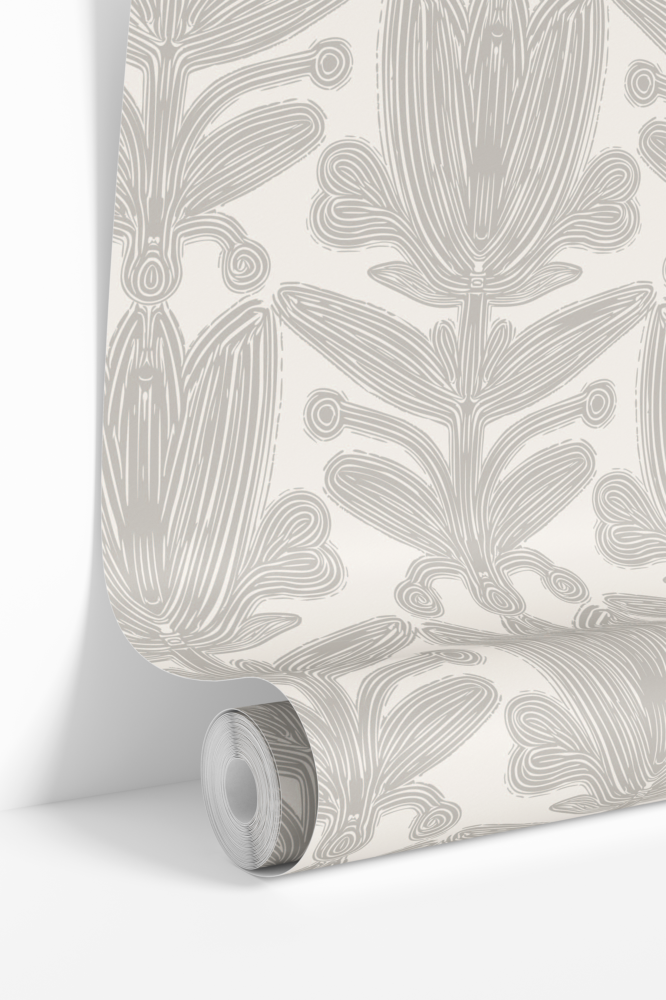 Serene Stems | Neutral Botanical Removable Wallpaper for Office, Bedroom, Doors, Walls, DIY Home Decor 1959 - James And Colors