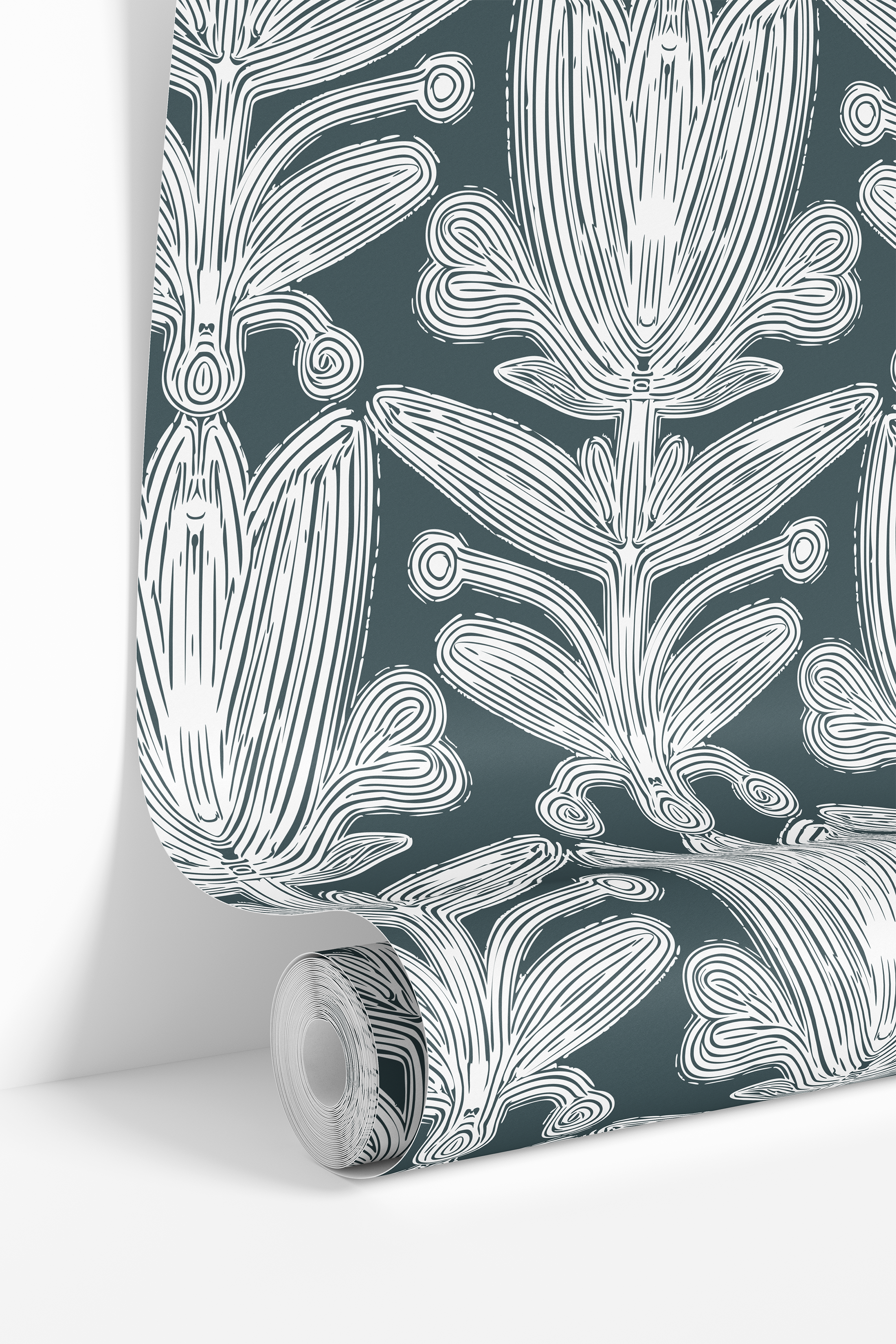 Dusky Damask | Teal Botanical Removable Wallpaper for Office, Bedroom, Walls, DIY Home Decor 1963 - James And Colors