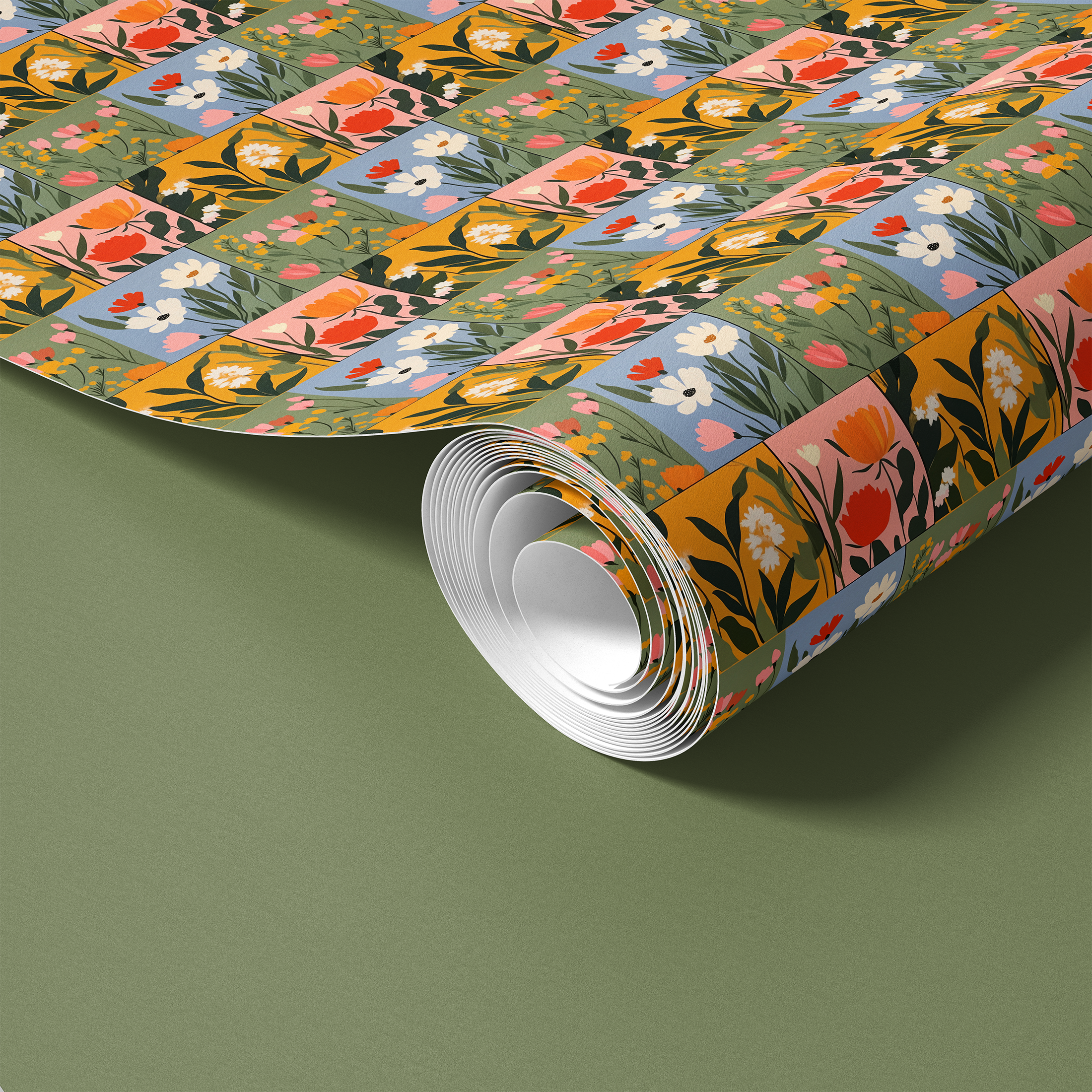 Patchwork Petals | Colorful Floral Contact Paper for Shelves, Cabinets, Walls, DIY Home Decor 1965