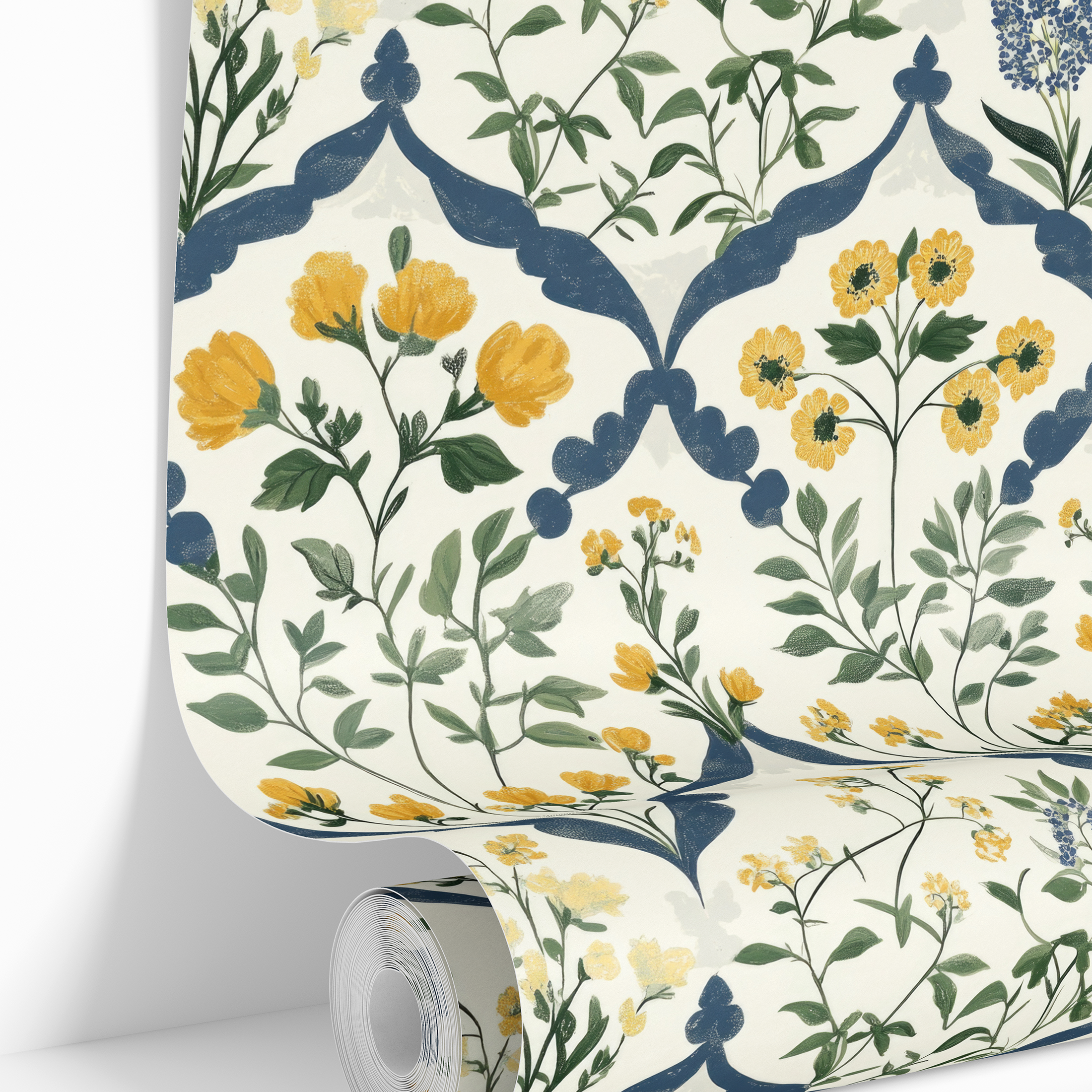 Blooming Backdrop | Muted Floral Removable Wallpaper for Office, Bedroom, Walls, DIY Home Decor 1666 - James And Colors