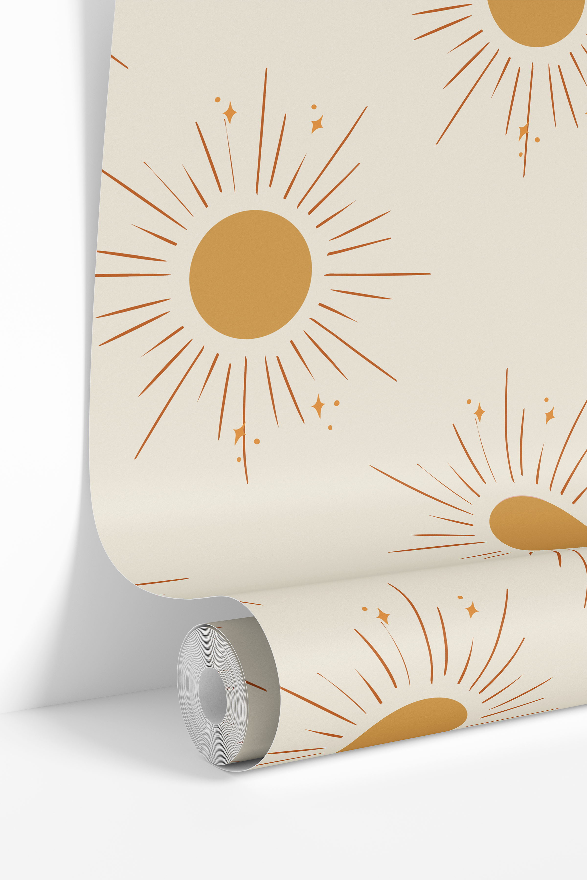 Brilliant Blaze | Golden Celestial Removable Wallpaper for Living Room, Bedroom, Doors, Walls, DIY Home Decor 3689 - James And Colors