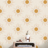 Brilliant Blaze | Golden Celestial Removable Wallpaper for Living Room, Bedroom, Doors, Walls, DIY Home Decor 3689 - James And Colors