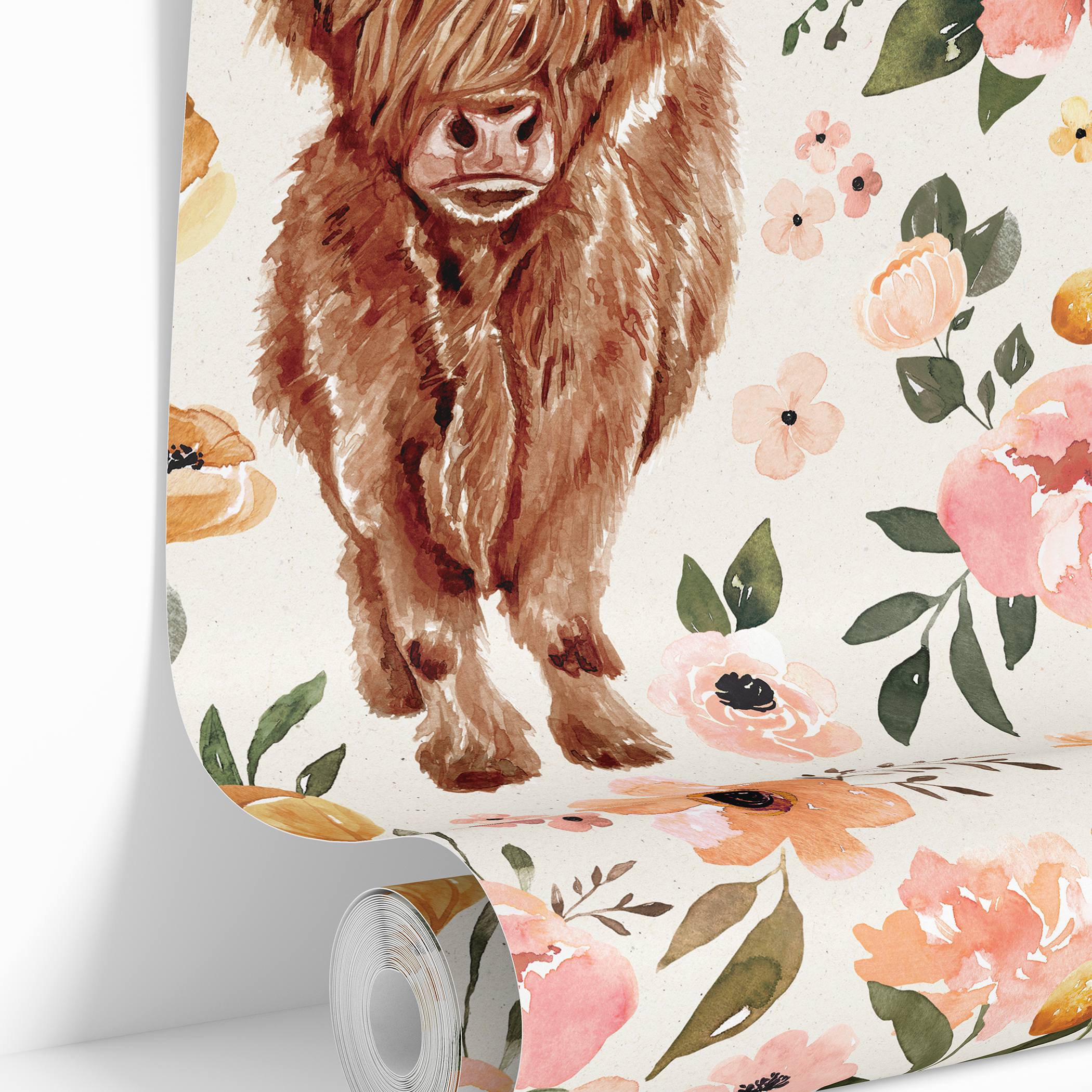 Wildflower Wrangler | Pastel Floral Removable Wallpaper for Nursery, Bedroom, Doors, Walls, DIY Home Decor 3742 - James And Colors