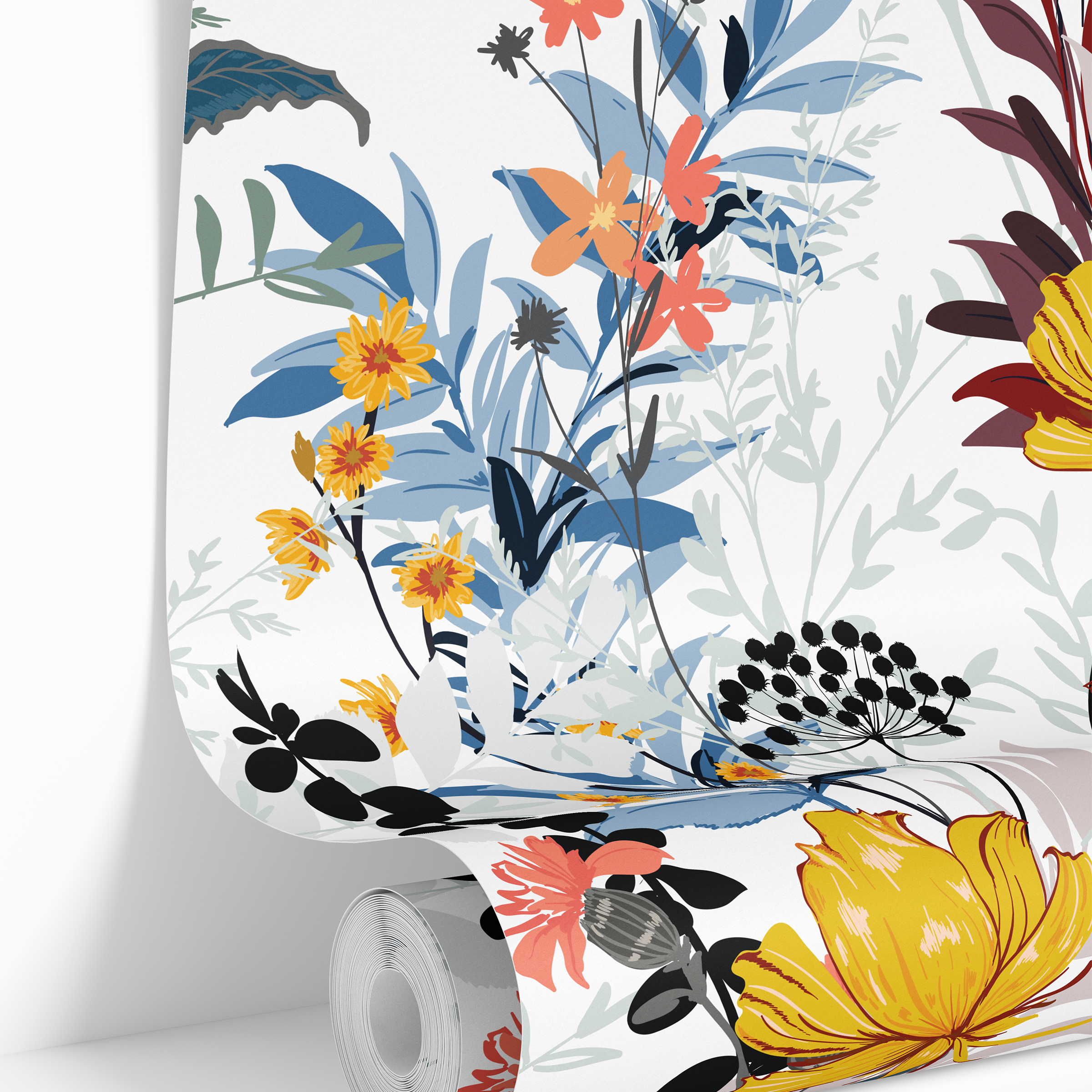 1 Panel of 24in (2ft) x 72in (6ft) Wildflower Wonderland Colorful Floral DISCOUNTED Peel and Stick TEXTURE Wallpaper 3778