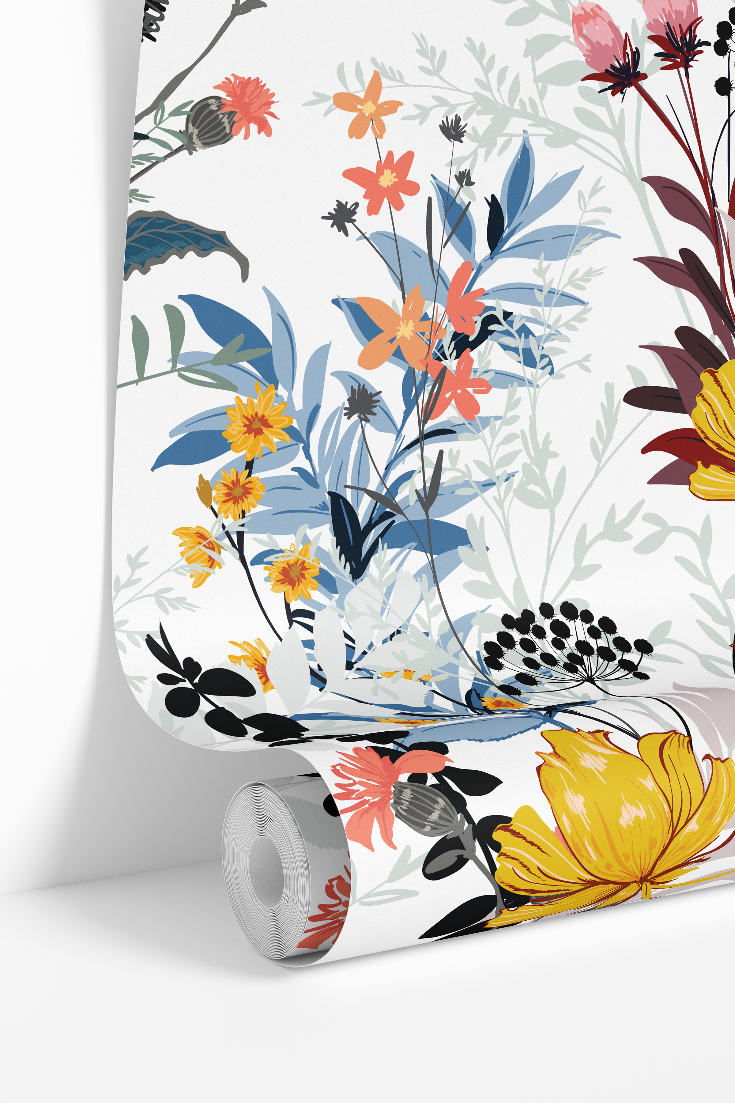 1 Panel of 24in (2ft) x 72in (6ft) Wildflower Wonderland Colorful Floral DISCOUNTED Peel and Stick TEXTURE Wallpaper 3778