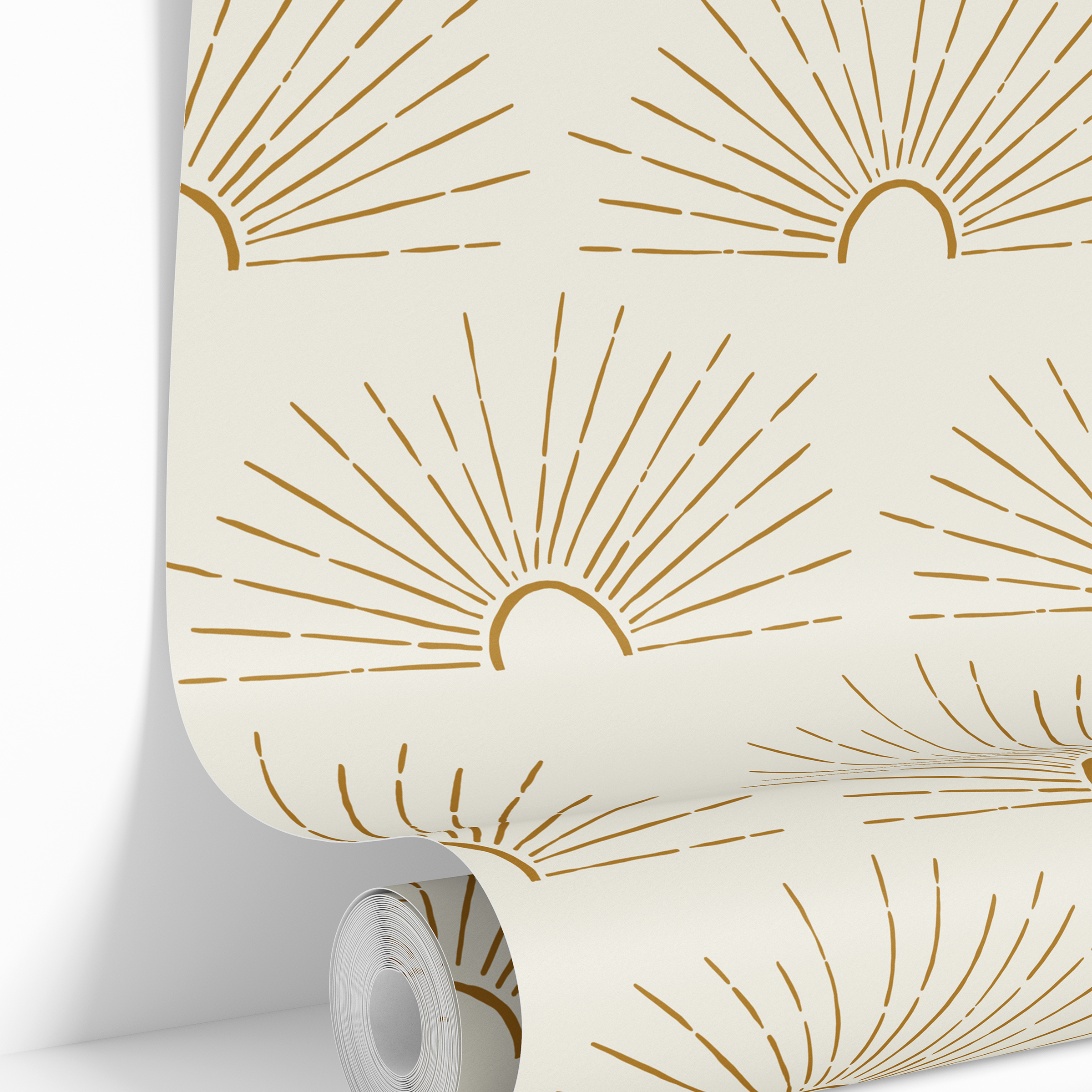 Sunbeam Splendor | Golden Celestial Removable Wallpaper for Hallway, Bedroom, Doors, Walls, DIY Home Decor 3809 - James And Colors