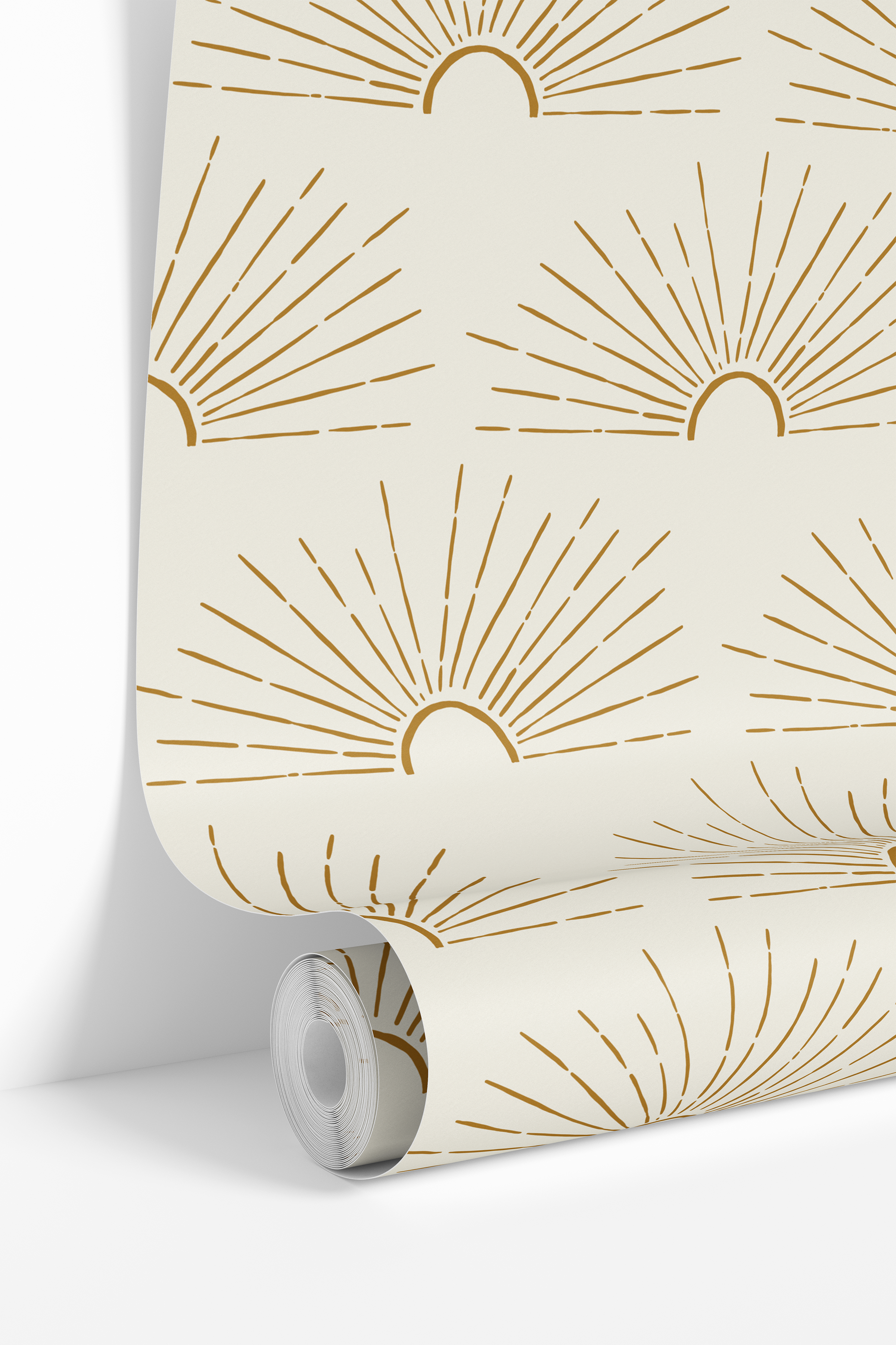 Sunbeam Splendor | Golden Celestial Removable Wallpaper for Hallway, Bedroom, Doors, Walls, DIY Home Decor 3809 - James And Colors