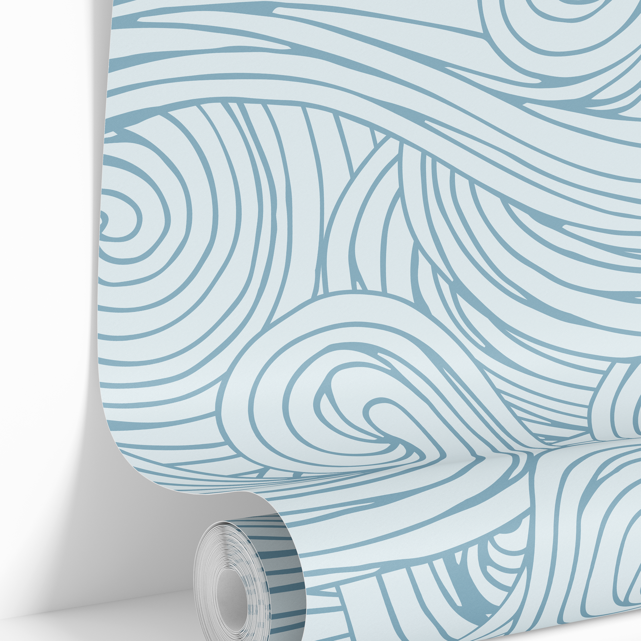 Wandering Waves | Blue Nautical Removable Wallpaper for Hallways, Bedroom, Doors, Walls, DIY Home Decor 3834 - James And Colors