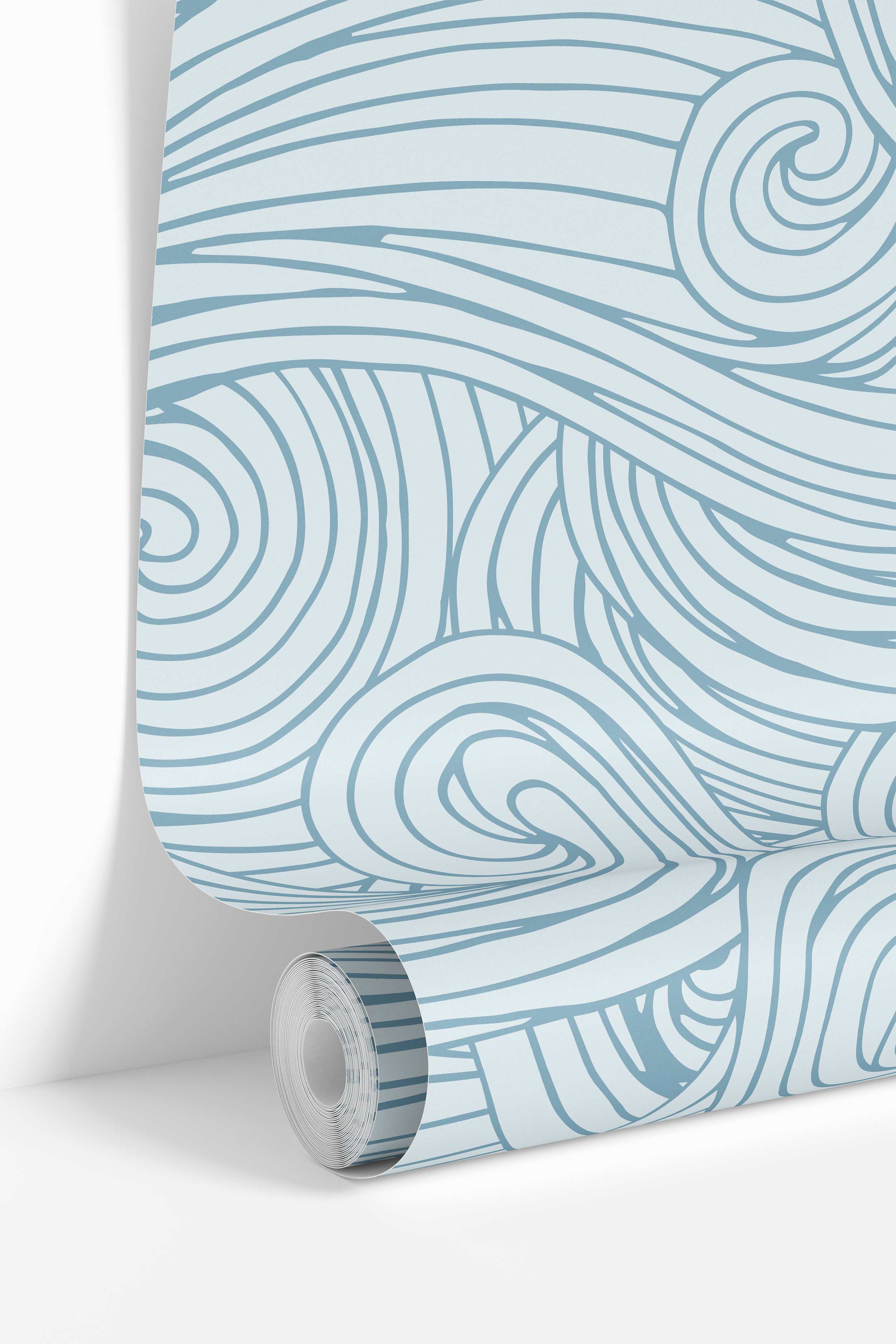 Wandering Waves | Blue Nautical Removable Wallpaper for Hallways, Bedroom, Doors, Walls, DIY Home Decor 3834 - James And Colors
