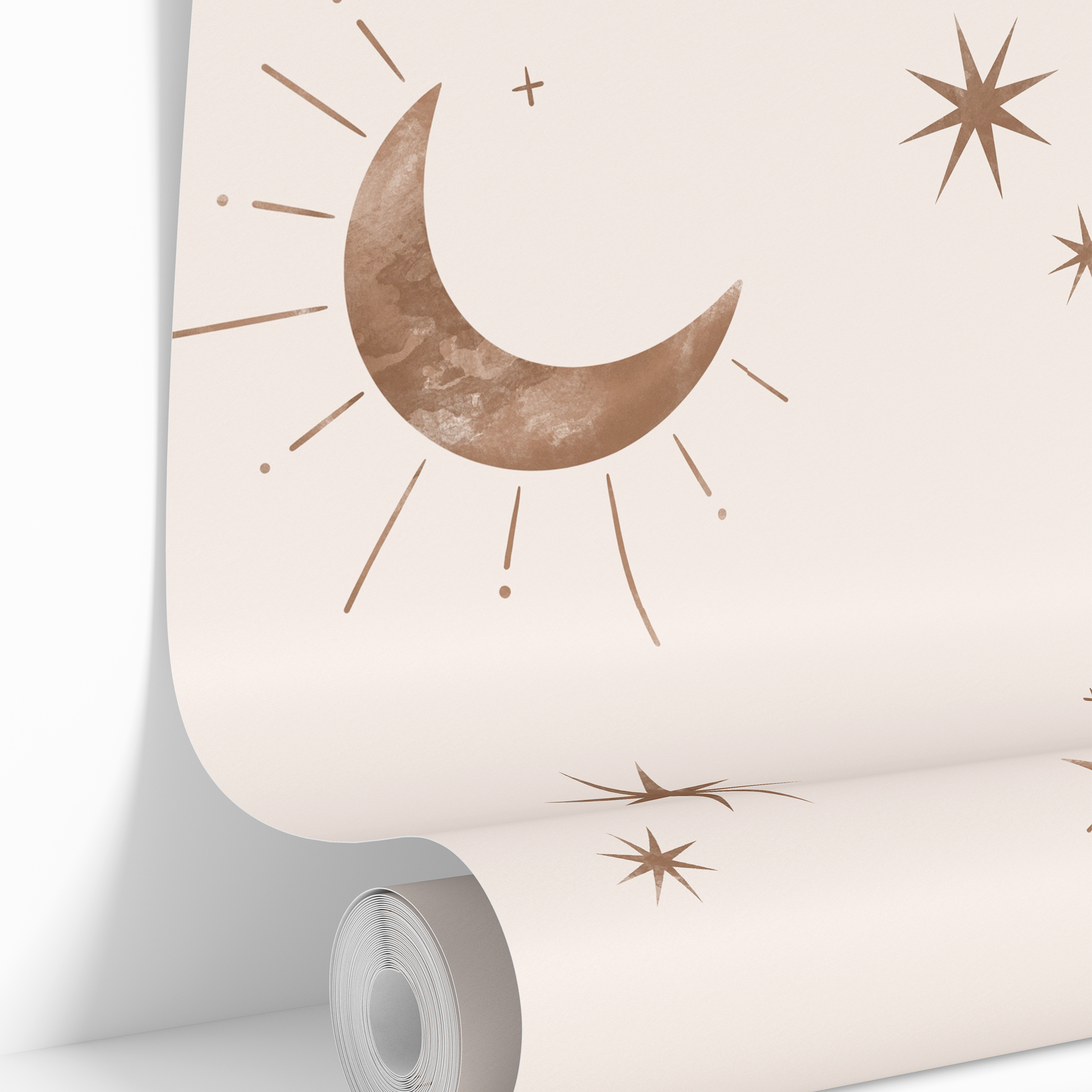 Lunar Lullaby | Bronze Celestial  Removable Wallpaper for Nursery, Bedroom, Walls, DIY Home Decor 3844 - James And Colors