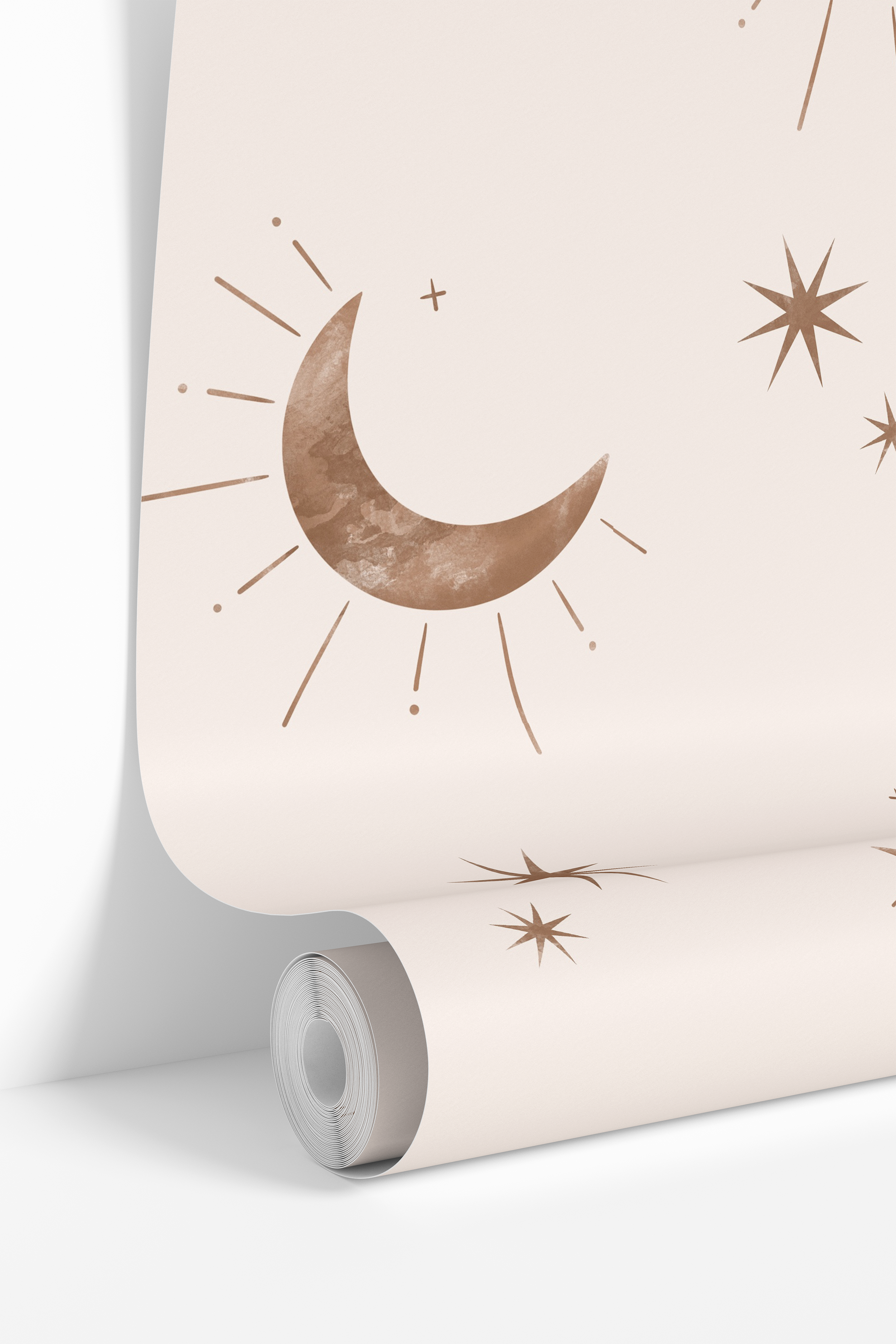 Lunar Lullaby | Bronze Celestial  Removable Wallpaper for Nursery, Bedroom, Walls, DIY Home Decor 3844 - James And Colors