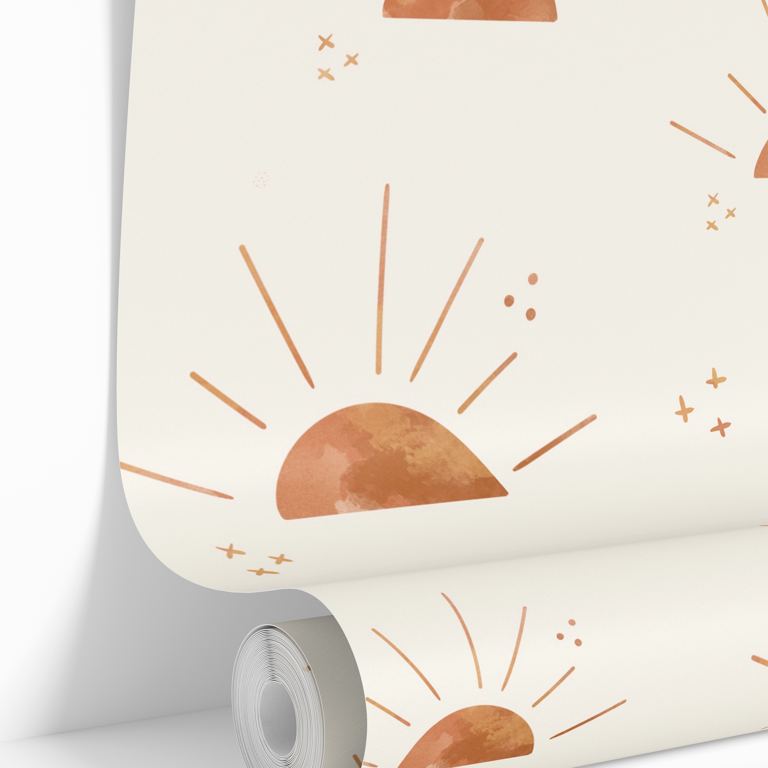 Desert Dawn | Terracotta Celestial Removable Wallpaper for Office, Bedroom, Doors, Walls, DIY Home Decor 3850 - James And Colors