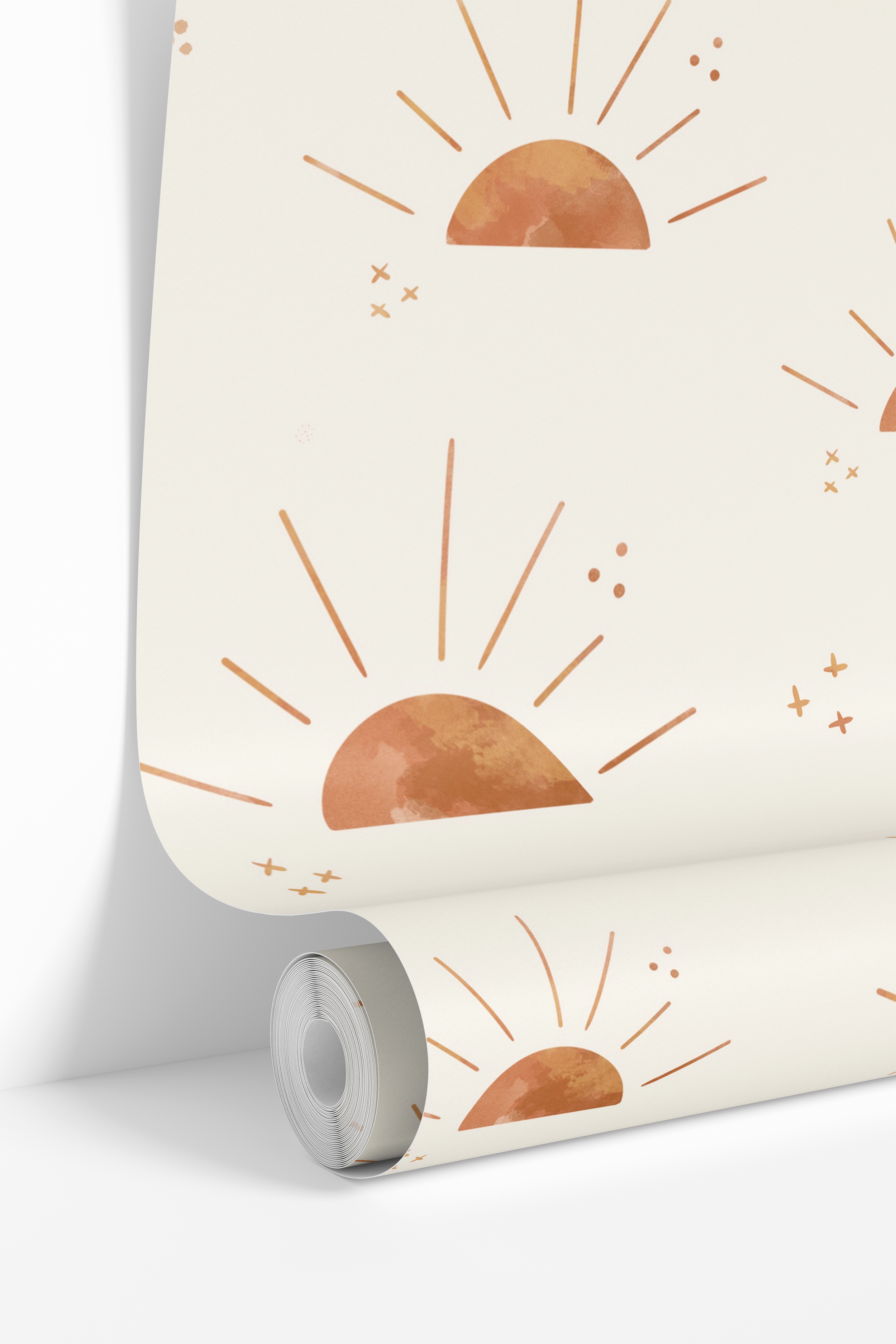 Desert Dawn | Terracotta Celestial Removable Wallpaper for Office, Bedroom, Doors, Walls, DIY Home Decor 3850 - James And Colors
