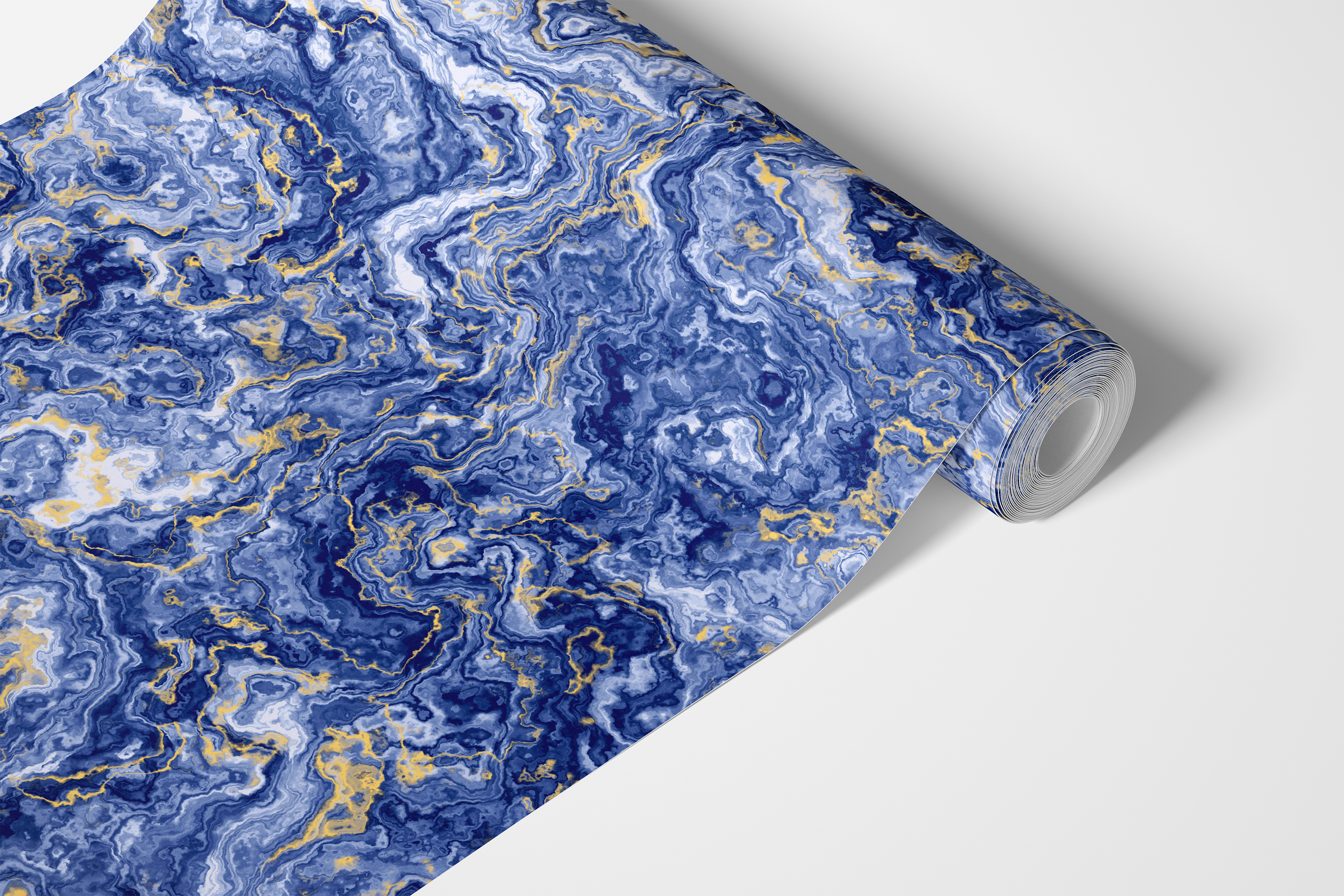 Splendid Sapphire | Gold Swirl Agate Removable Countertop Film for Bathrooms, Kitchens, Bars, Tables, DIY Home Decor 48 - James And Colors