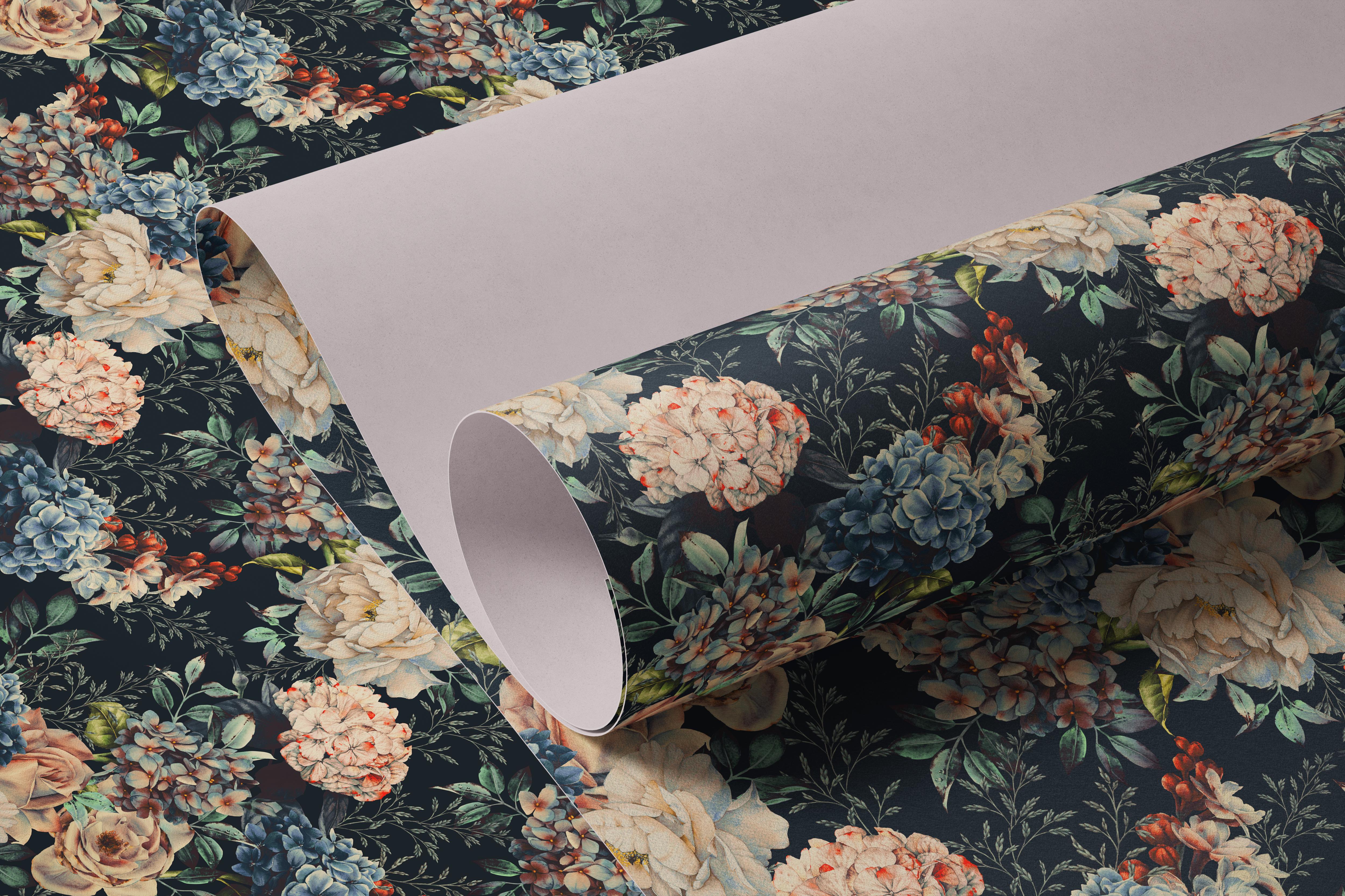 Baroque Bouquet | Moody Floral Removable Contact Paper for Shelves, Cabinets, Walls, DIY Home Decor 79