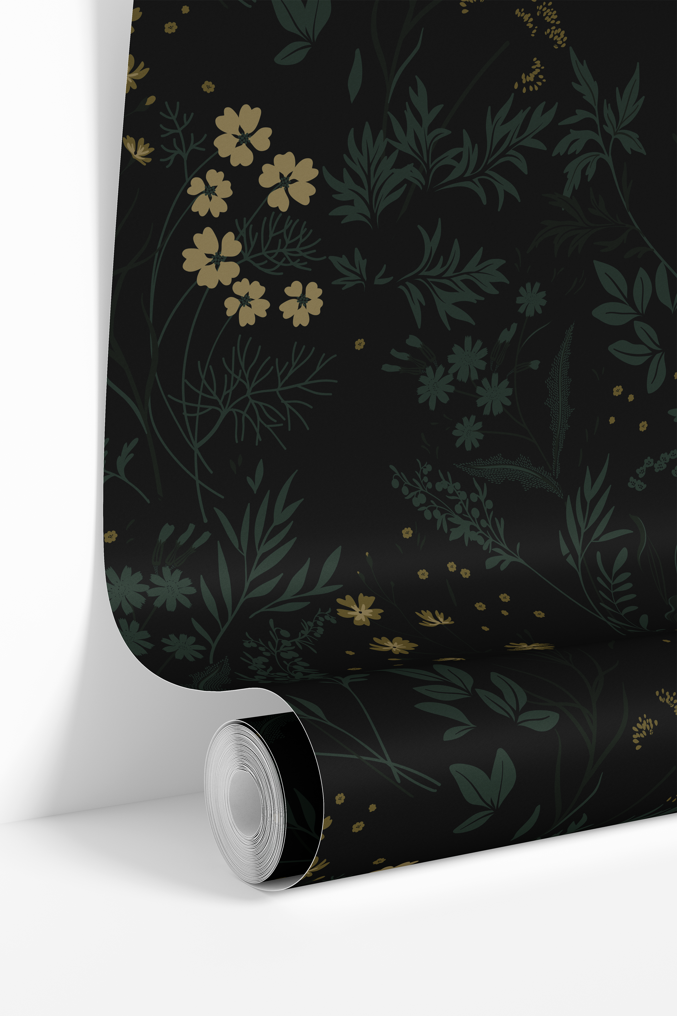 Noir Flower Nest | Moody Floral Removable Wallpaper for Entryway, Bedroom, Doors, Walls, DIY Home Decor 863 - James And Colors
