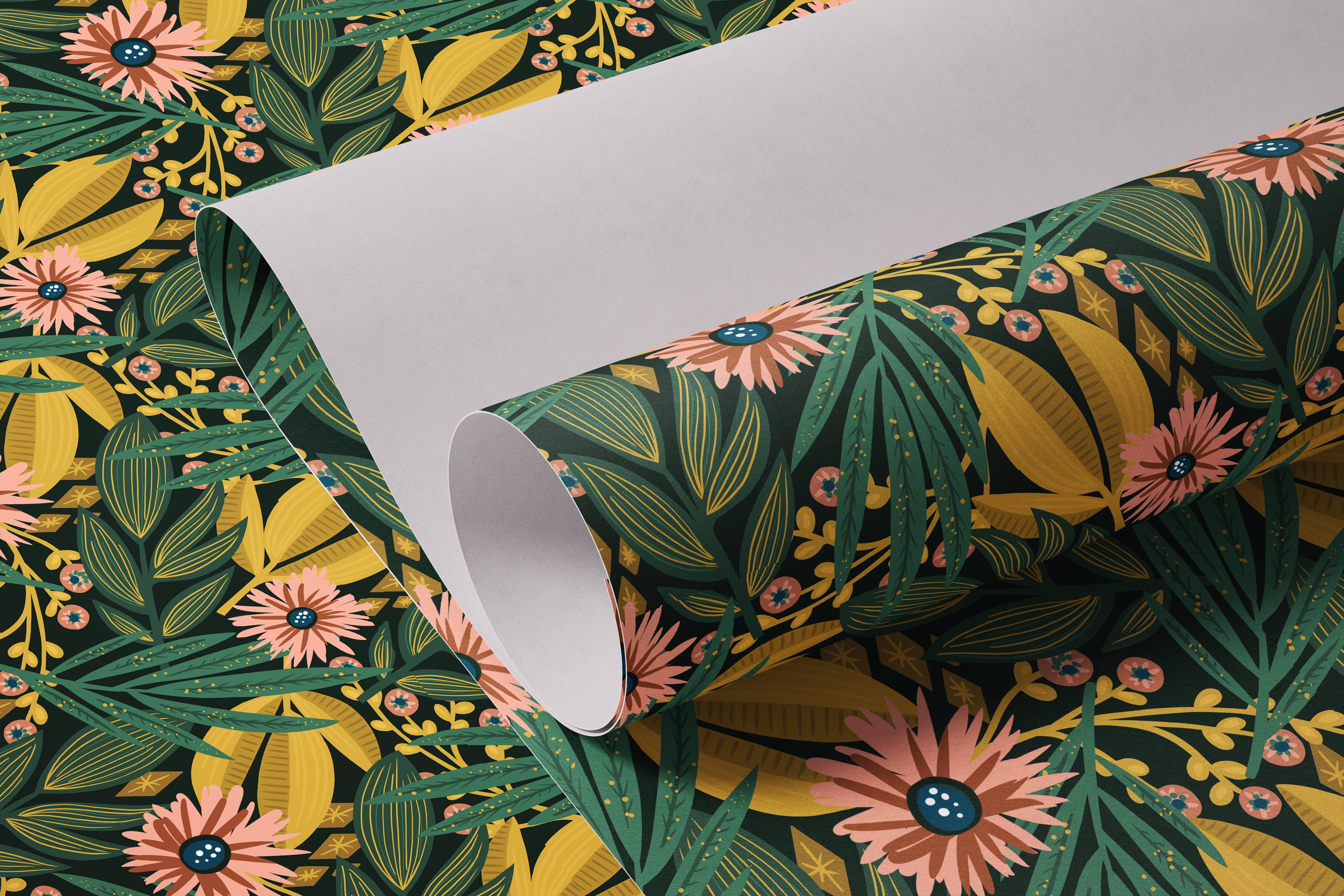 1 Sheet of 18in x 24in (2ft) Foliage Fantasy Moody Jungle DISCOUNTED Contact Paper 915 - James And Colors