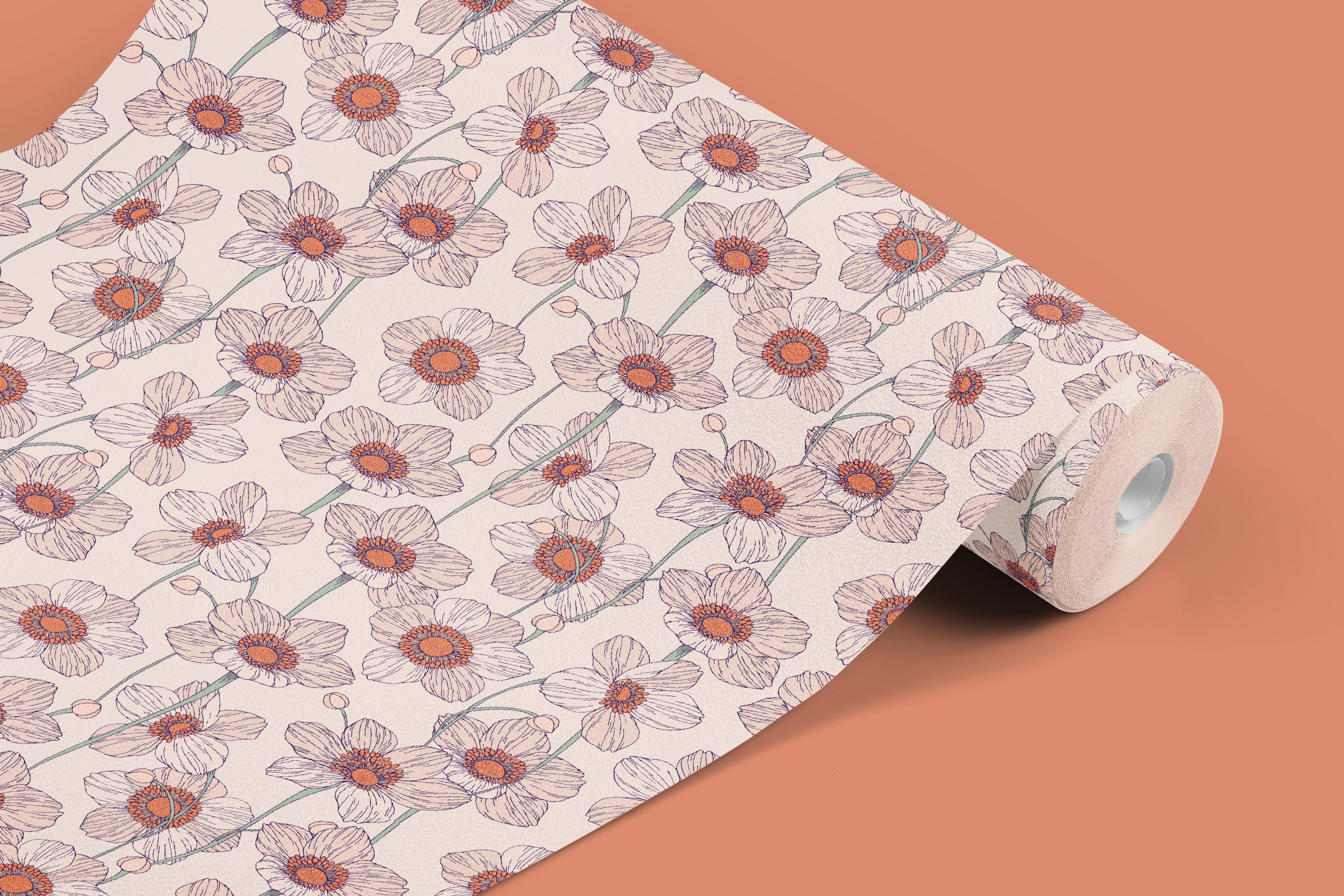 Blush Bloomscape | Pink Floral Removable Contact Paper for Shelves, Cabinets, Walls, DIY Home Decor 953