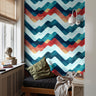 Blue and red Abstract mountain Landscape in teens room