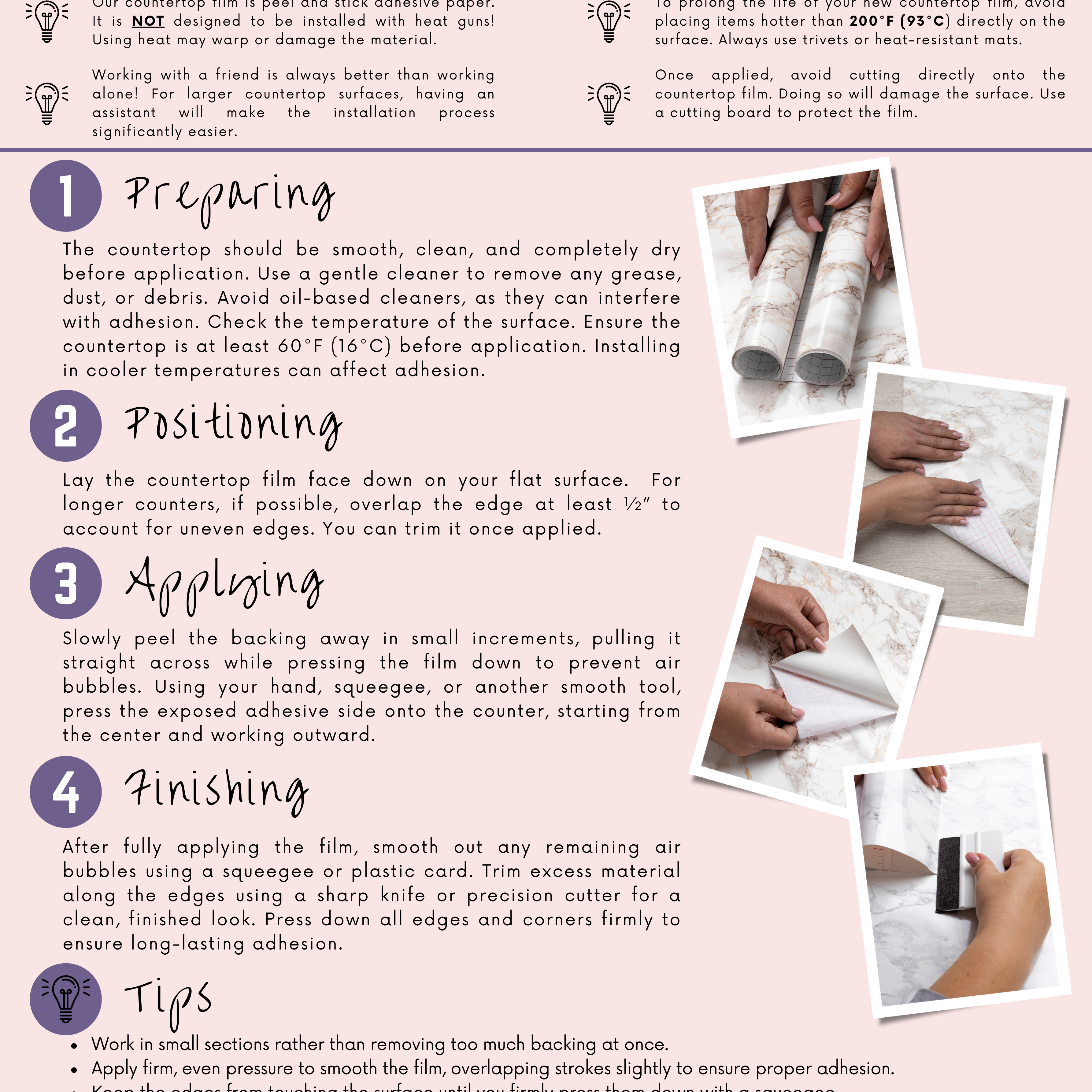 Rose Gold Calacatta Marble | Modern Realistic Removable Countertop Film for Bathrooms, Kitchens, Bars, Tables, DIY Home Decor 9 - James And Colors