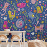 Colorful Floral Cat Pattern Wallpaper | Girls Nursery Wallpaper | Kids Wallpaper | Childrens Wallpaper | Peel Stick Removable Wallpaper | 1246 - James And Colors