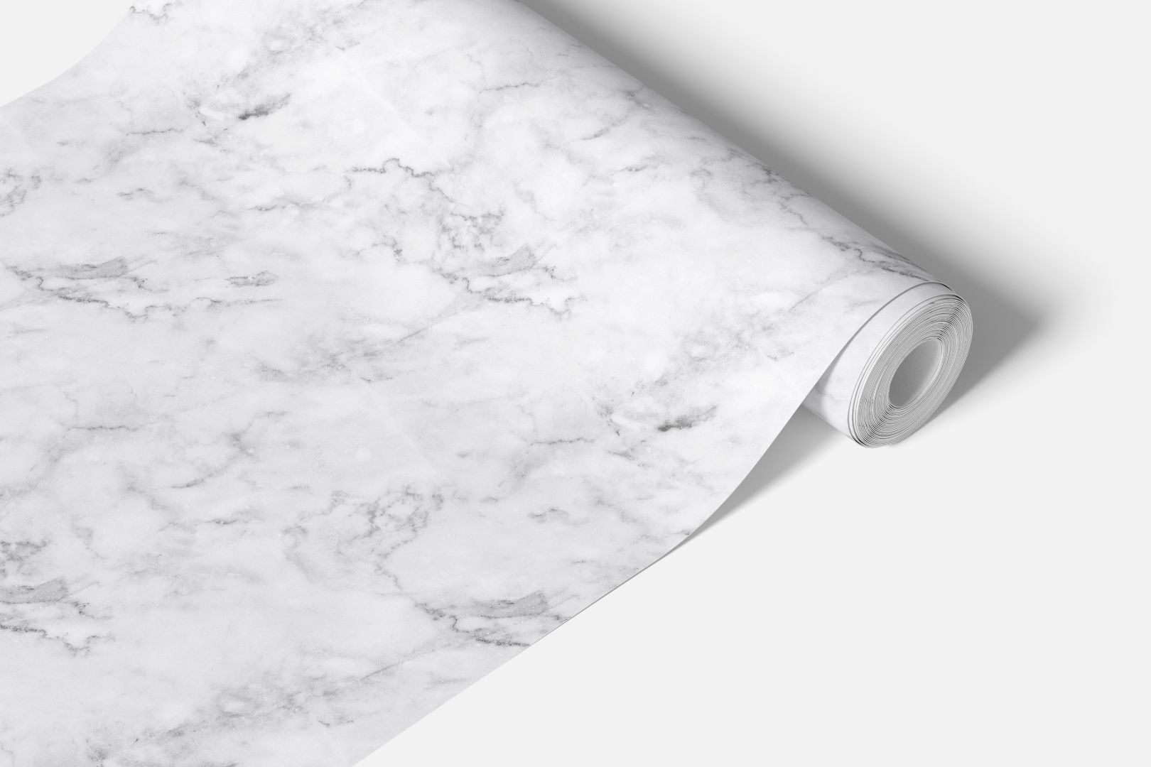 Countertop 46: A roll of light gray marble-patterned countertop film featuring a soft and elegant stone texture, designed for a modern and luxurious kitchen or bathroom upgrade.