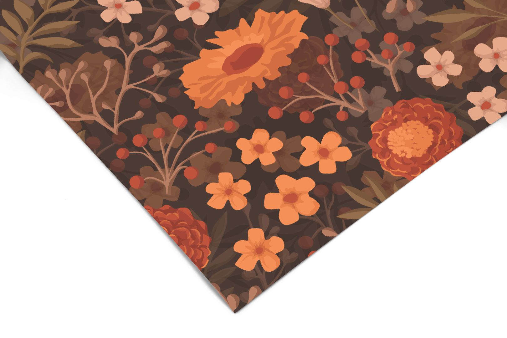 Autumn Orange Floral with Warm Tones Removable Wallpaper Peel and Stick Wall Mural Wall Decor 720 - James And Colors