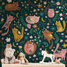 Floral Cozy Cat Pattern Wallpaper | Girls Nursery Wallpaper | Kids Wallpaper | Childrens Wallpaper | Peel Stick Removable Wallpaper | 936 - James And Colors