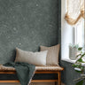 Dark Green florals paired with warm wooden bench and cozy blankets