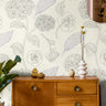 Large Drawn florals on Cream ivory background