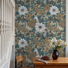 Vintage inspired large hand-drawn flowers in muted white, terracotta, and blush