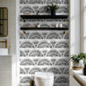 Black dotted art deco arches styled in black and white modern interior