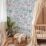 Pastel pink yellow and green wildflowers in nursery