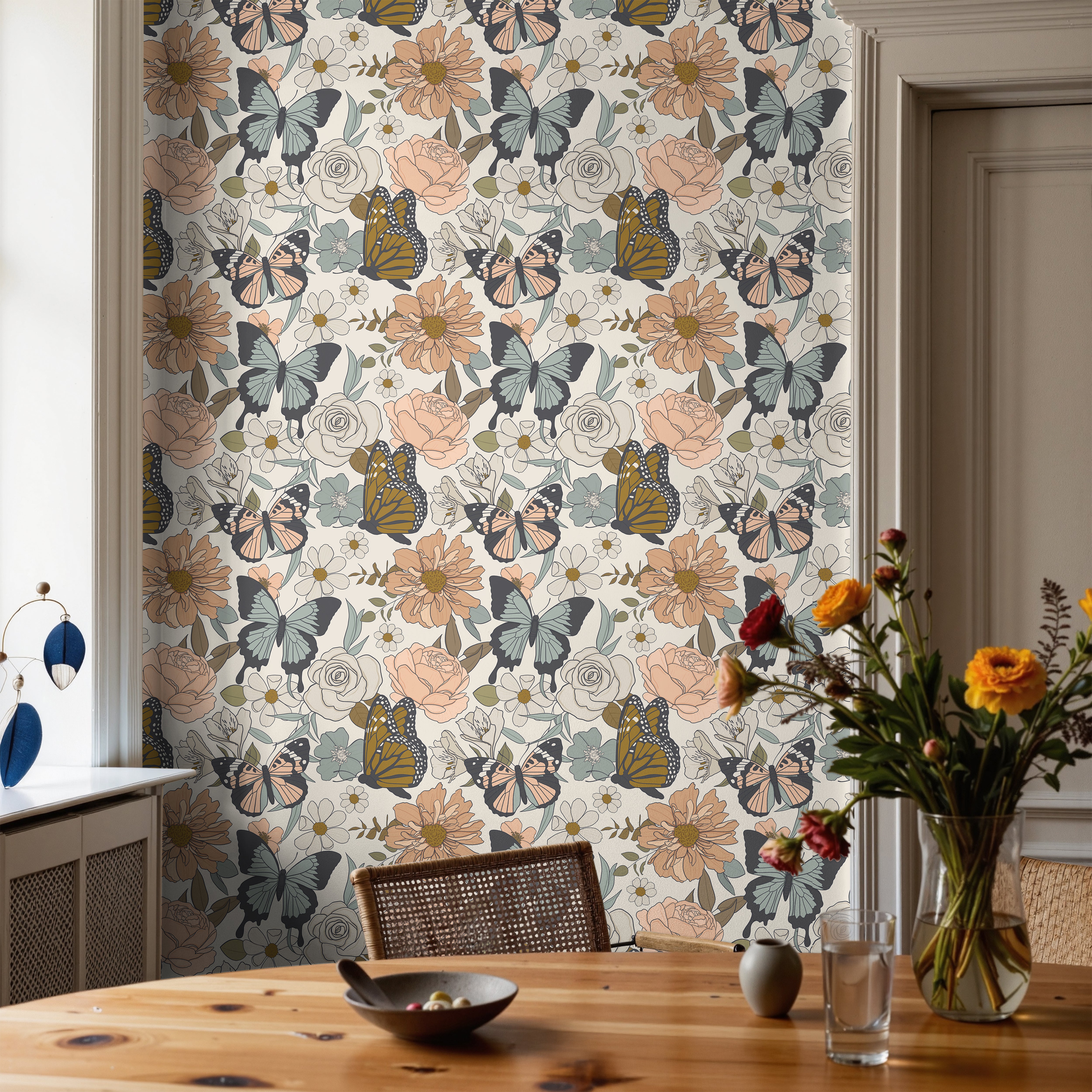 Floral Butterflies with muted boho pallet