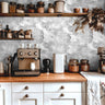 kitchen space featuring concrete texture wallpaper with minimal modern finish