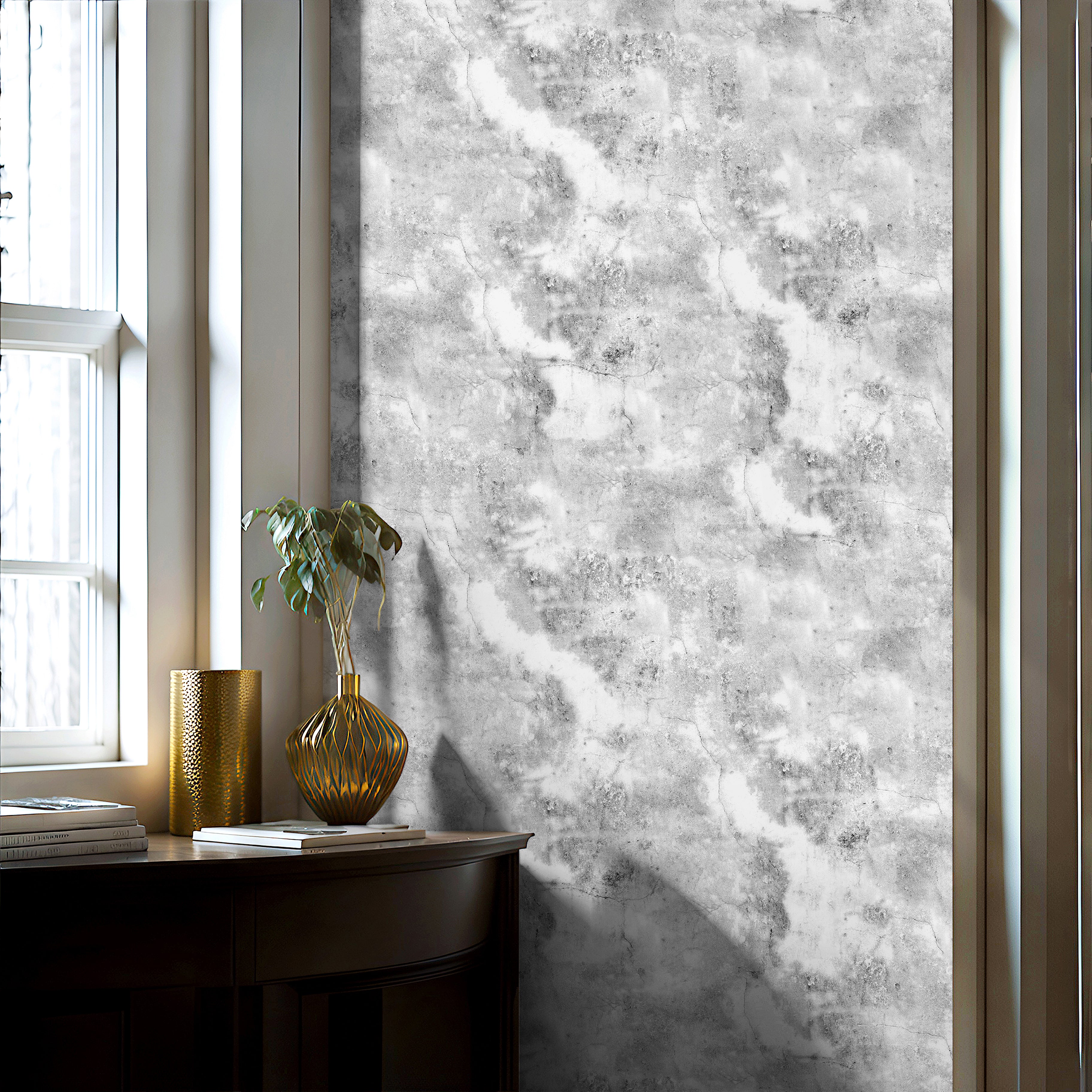 light gray concrete wallpaper with cement texture for modern accent walls and interiors