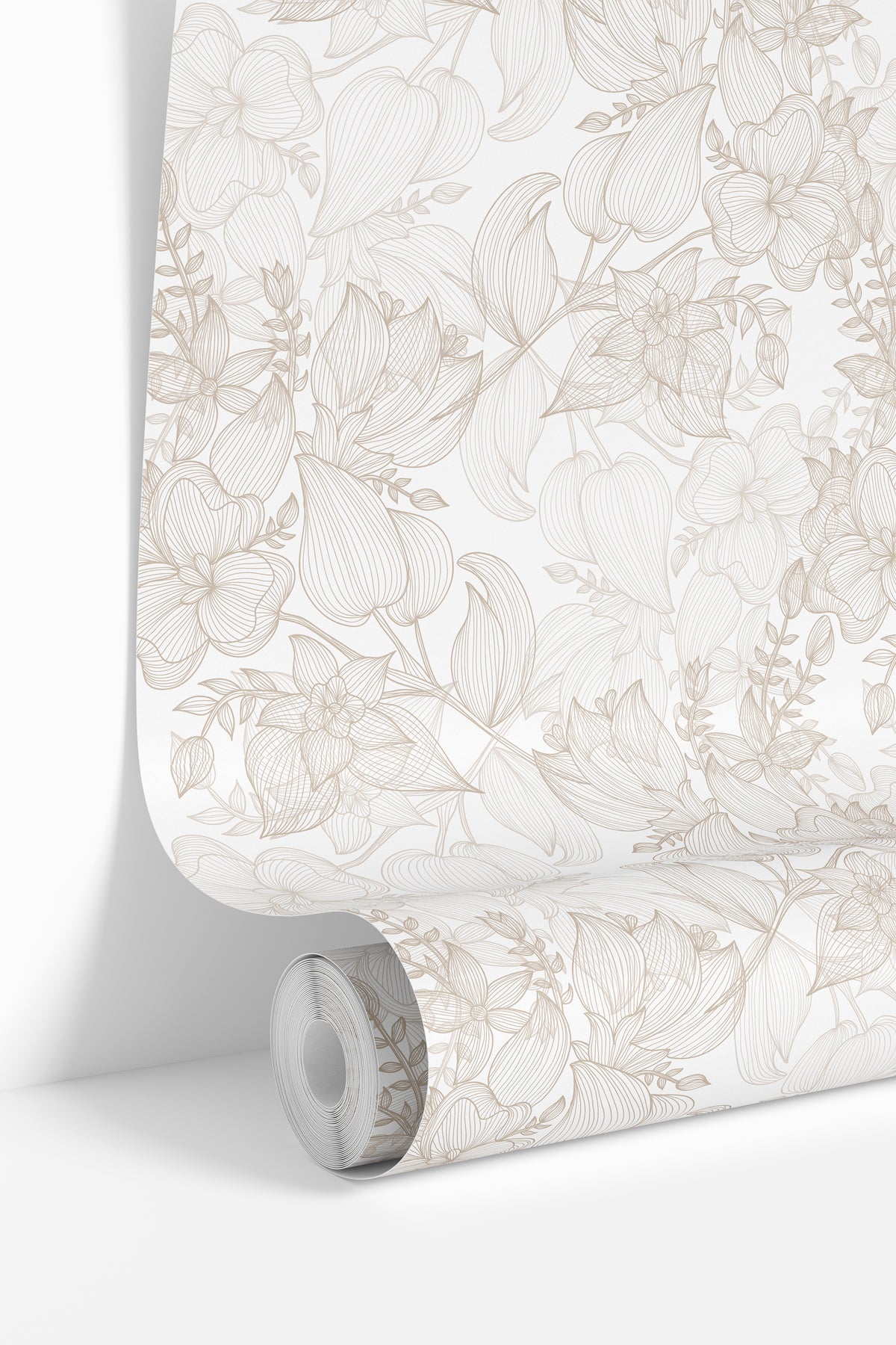 Barefield Petal Tan Neutral Floral Wallpaper - 3872 | James & Colors ...