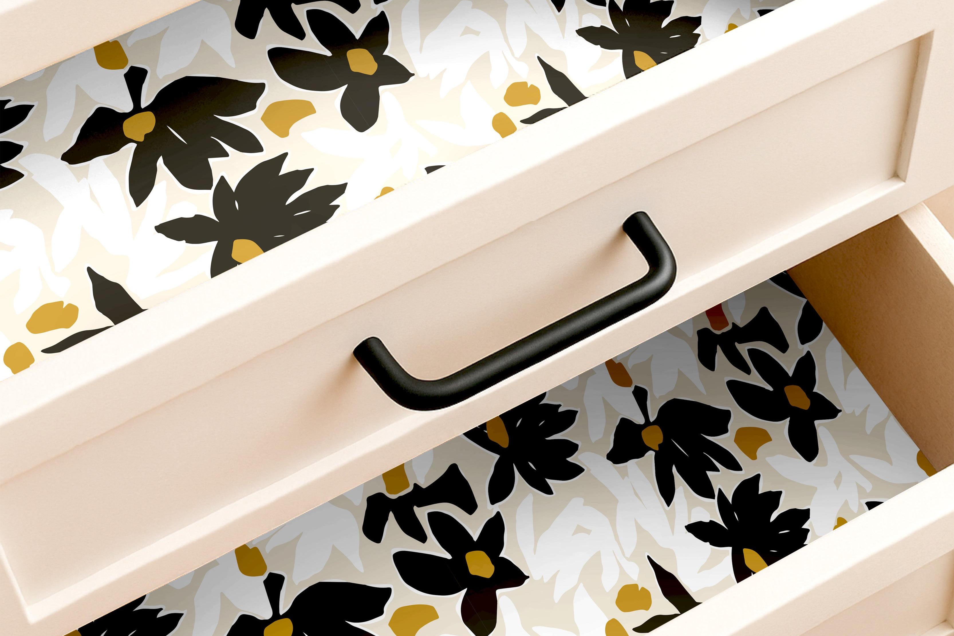 Moody Meadow | Golden Floral Removable Contact Paper for Shelves, Cabinets, Walls, DIY Home Decor 1794