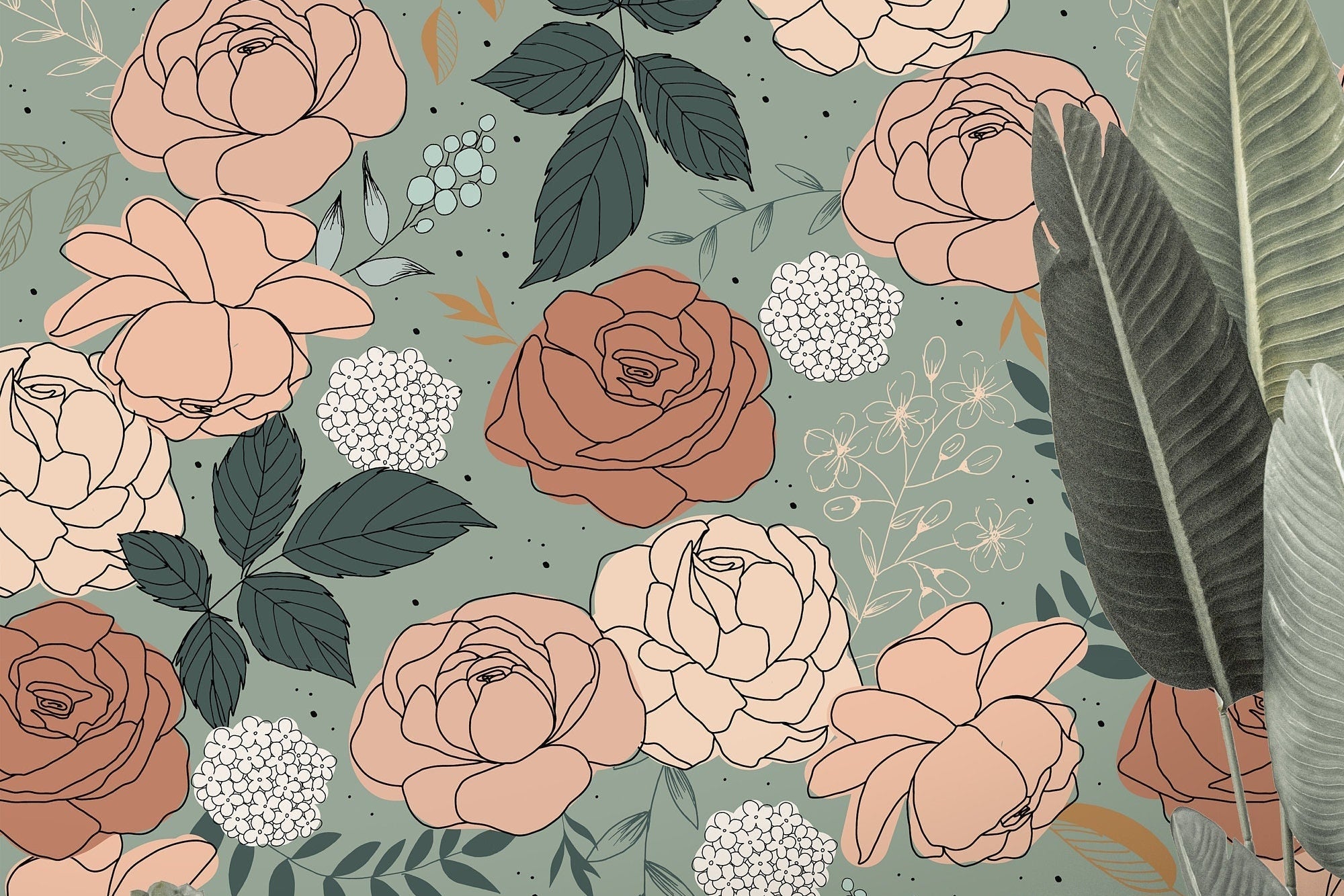 romantic rose print wallpaper for bedrooms 155