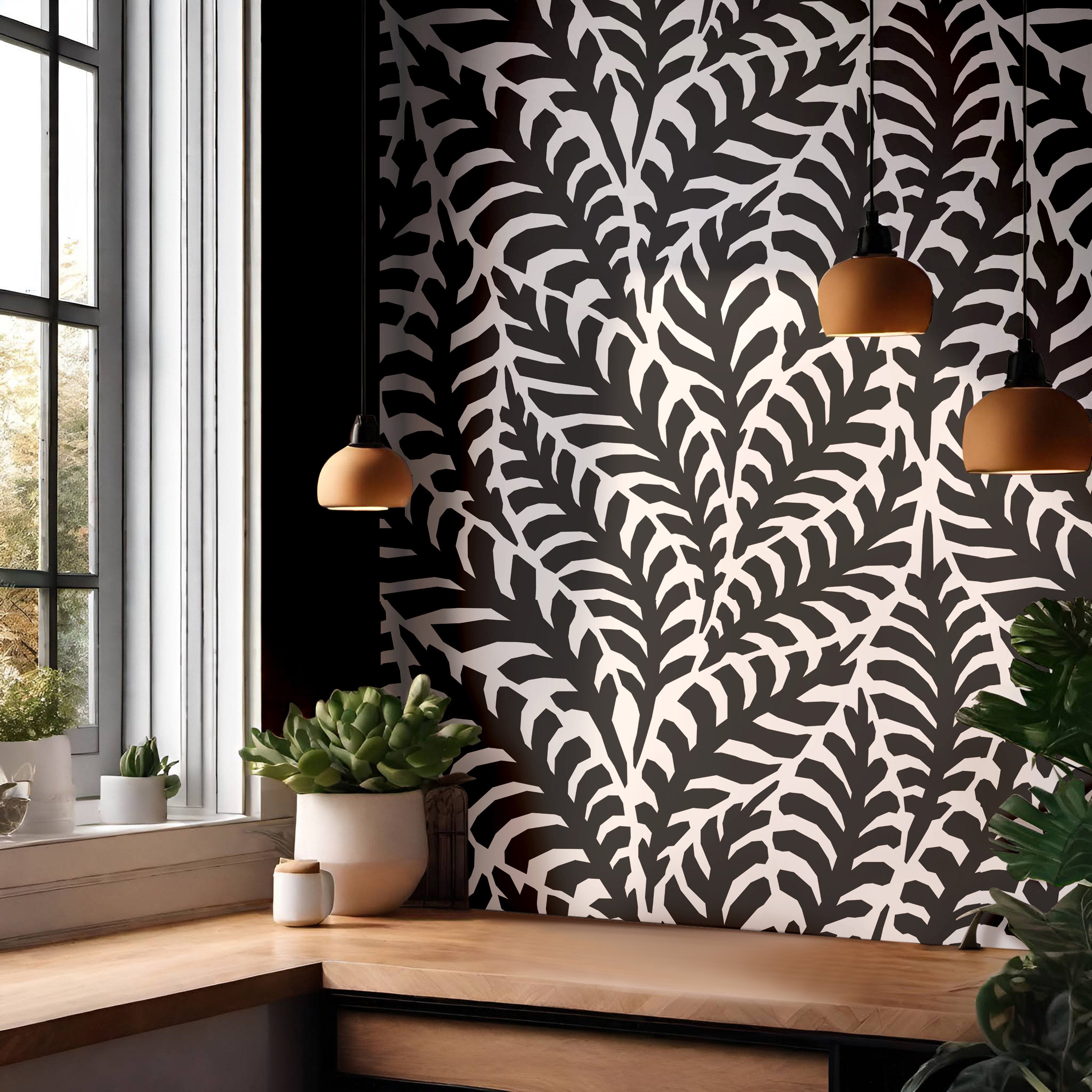 monochrome jungle wallpaper roll 1215