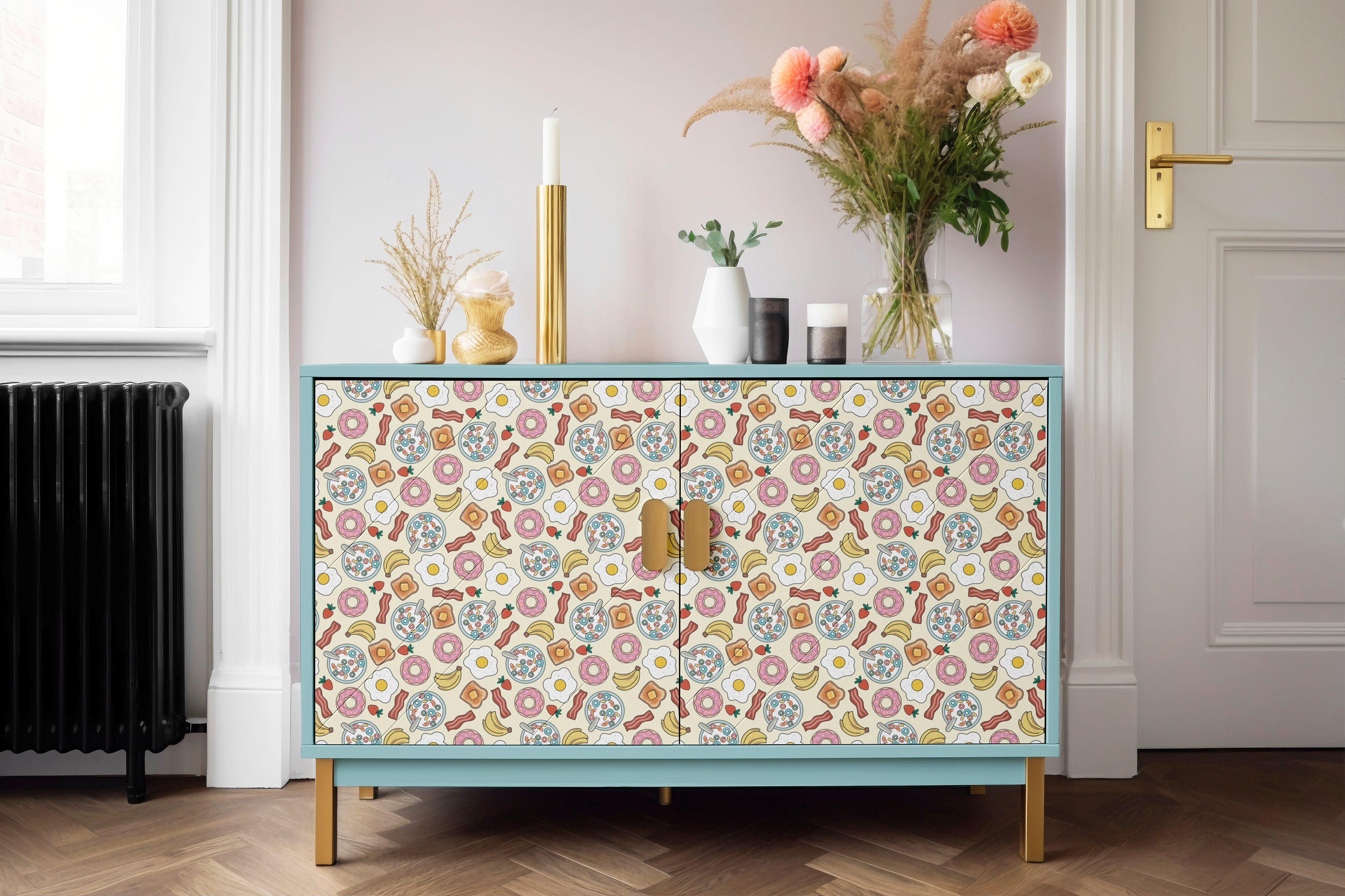 whimsical breakfast cabinet diy wrap 1973