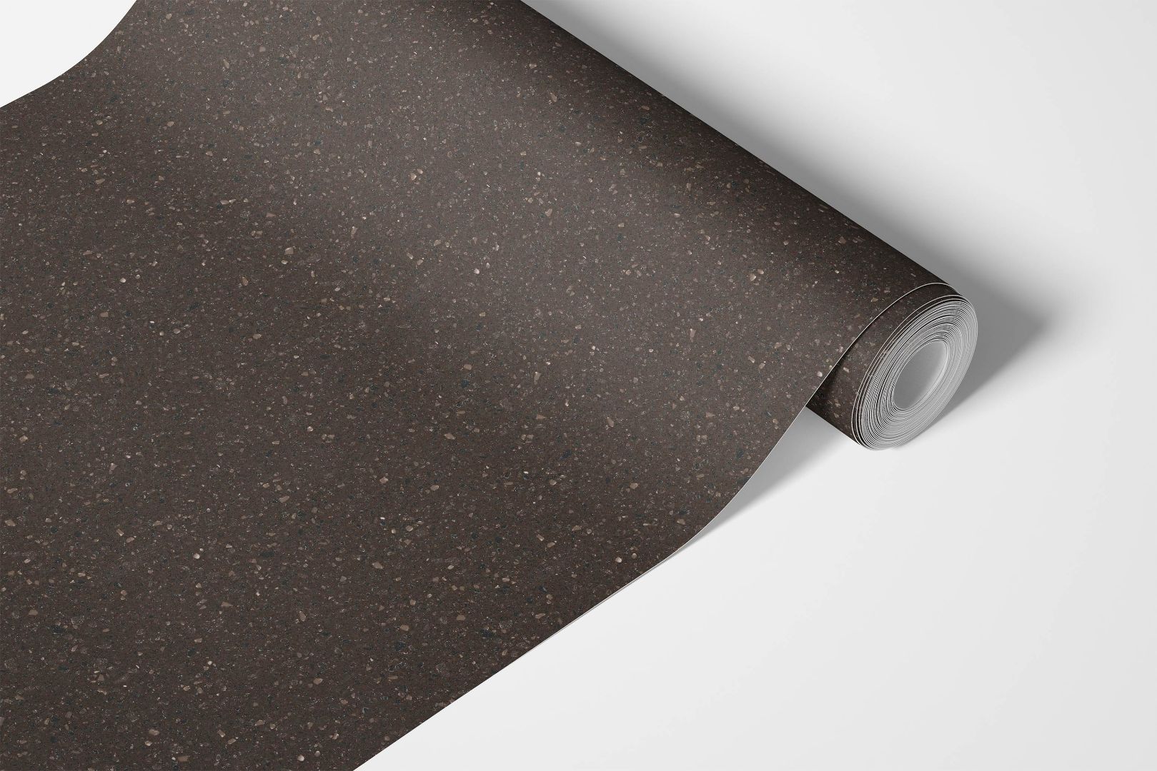 Roll of Cocoa Slate countertop film 86 displaying deep brown stone pattern