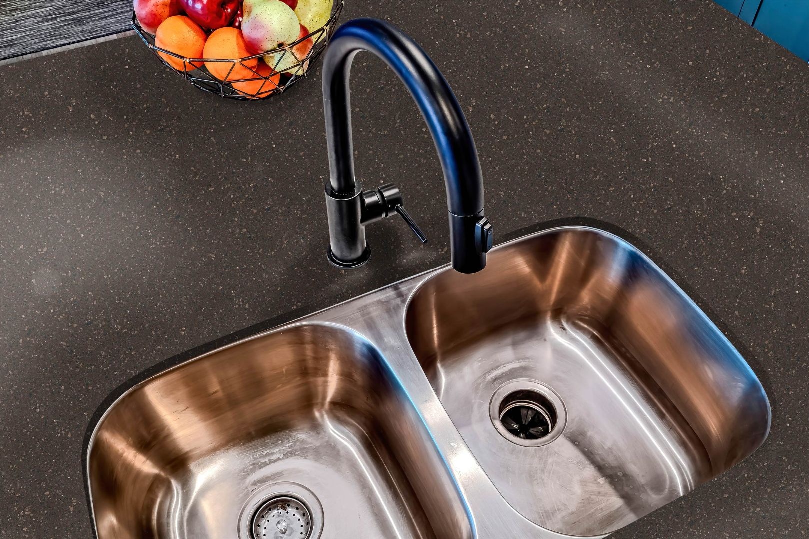 Cocoa Slate countertop film 86 installed on a kitchen countertop with slate-inspired finish