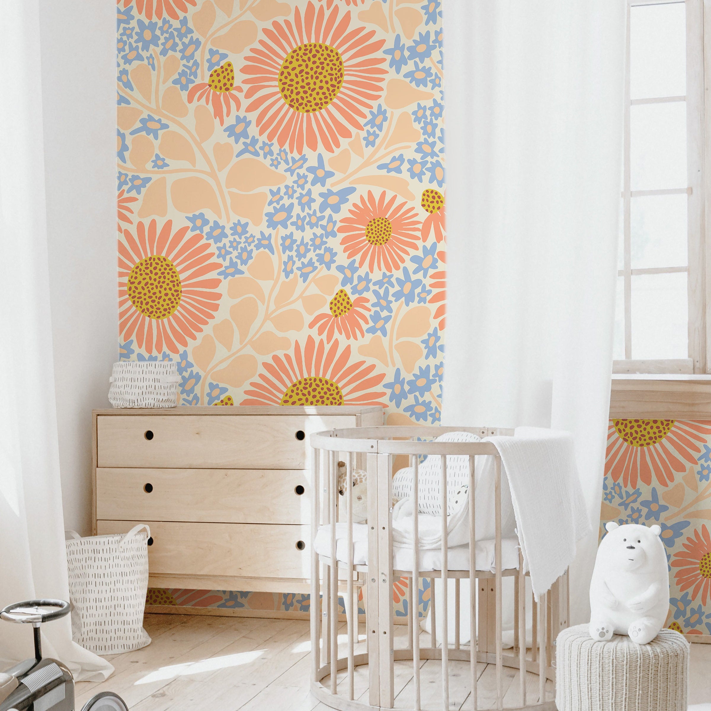 warm bloom wallpaper 355 rolled floral wallpaper 

