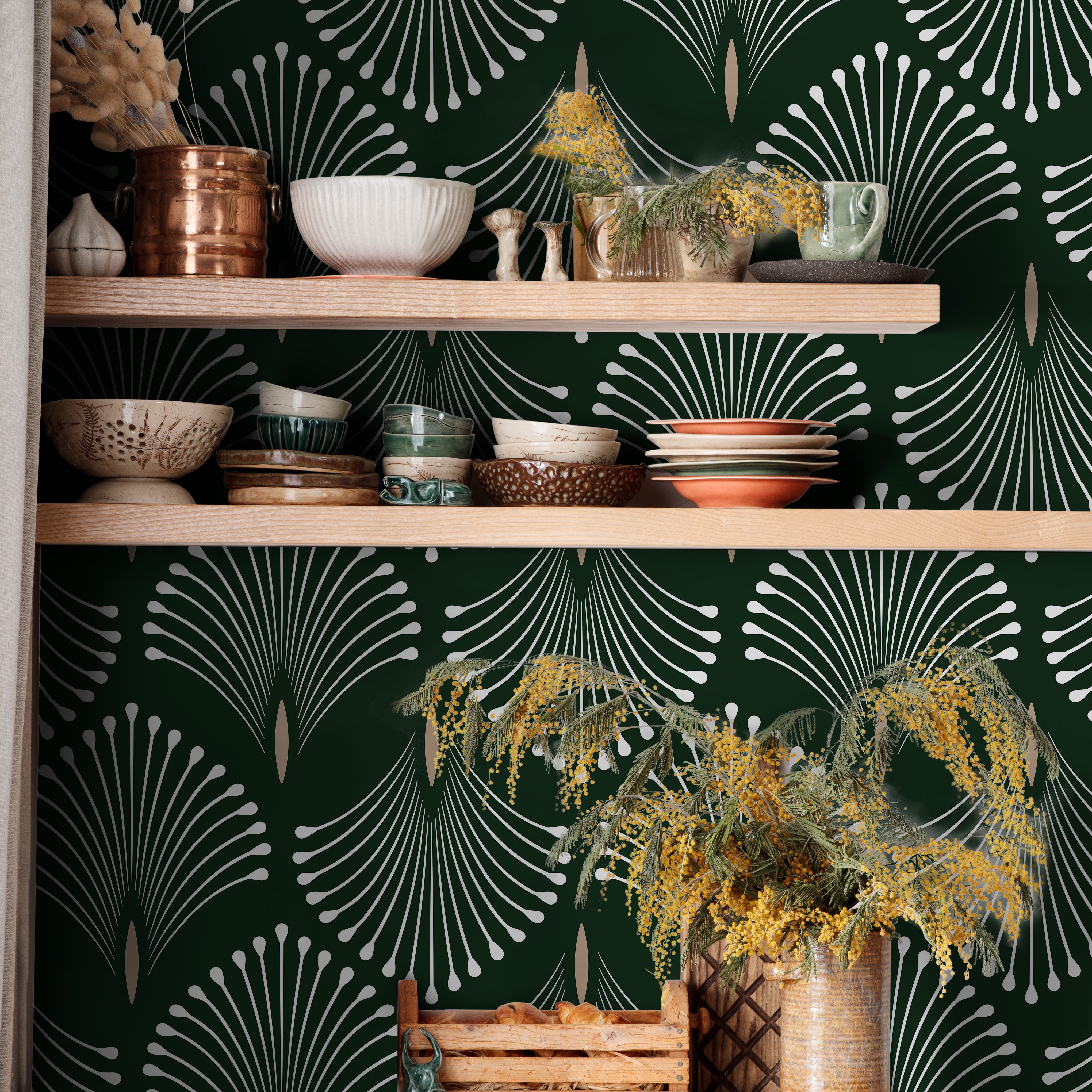 bold green and white graphic wallpaper design 2035

